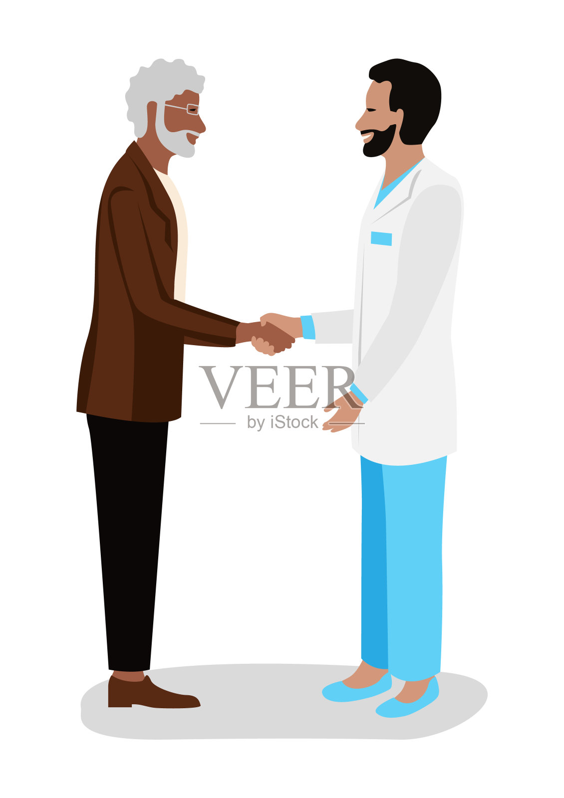 病人感谢医生插画图片素材