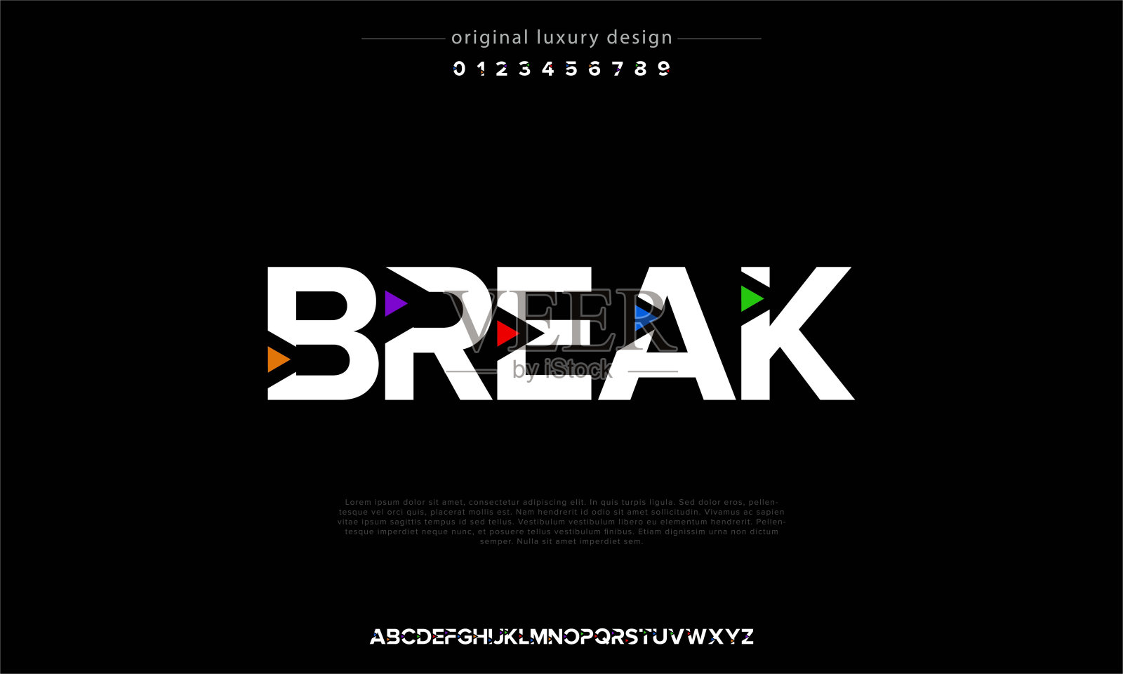 打破字体字母最小的现代城市字体的标志设计插画图片素材