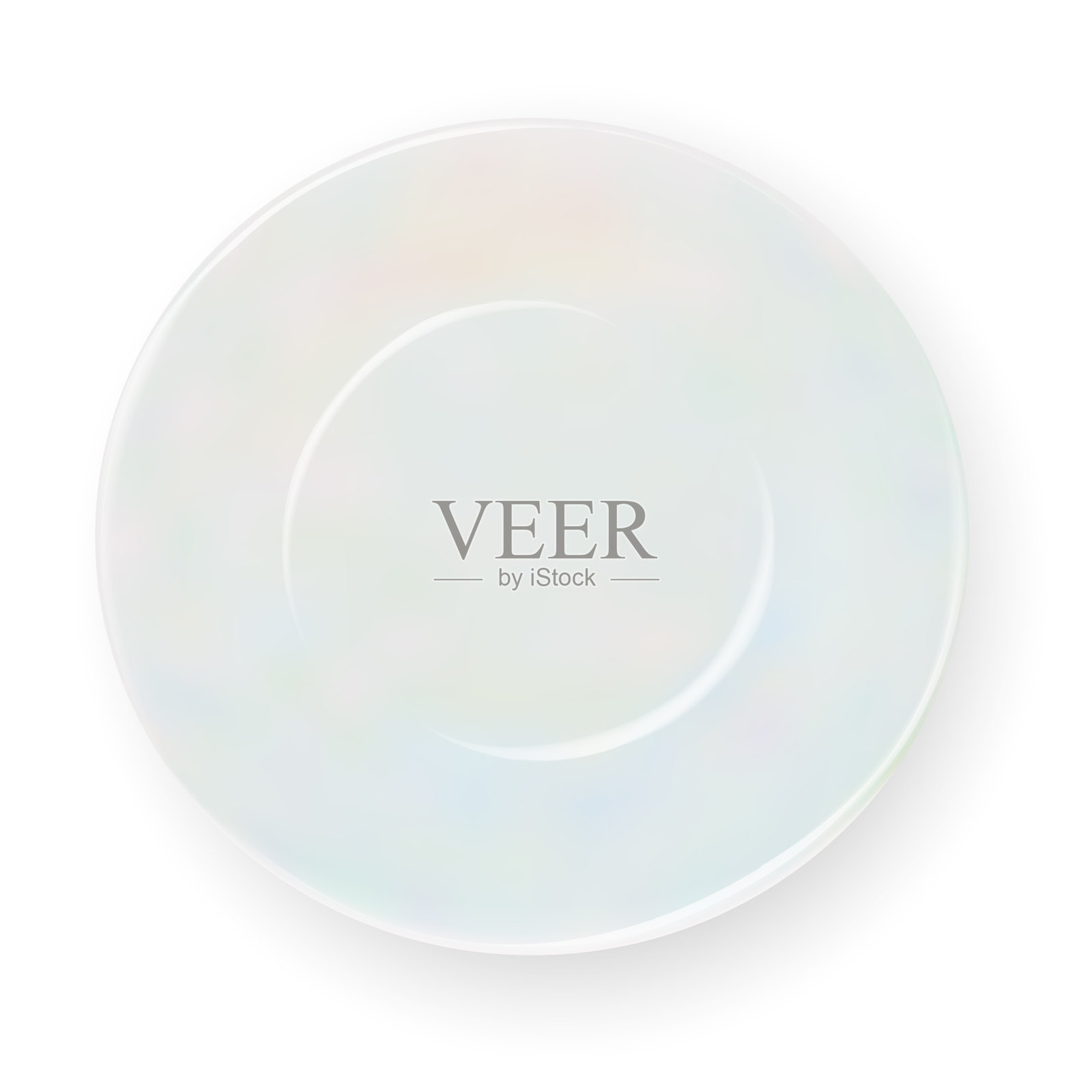 矢量3d逼真的白色盘子空瓷，陶瓷板图标特写隔离在透明背景上。向量插画图片素材