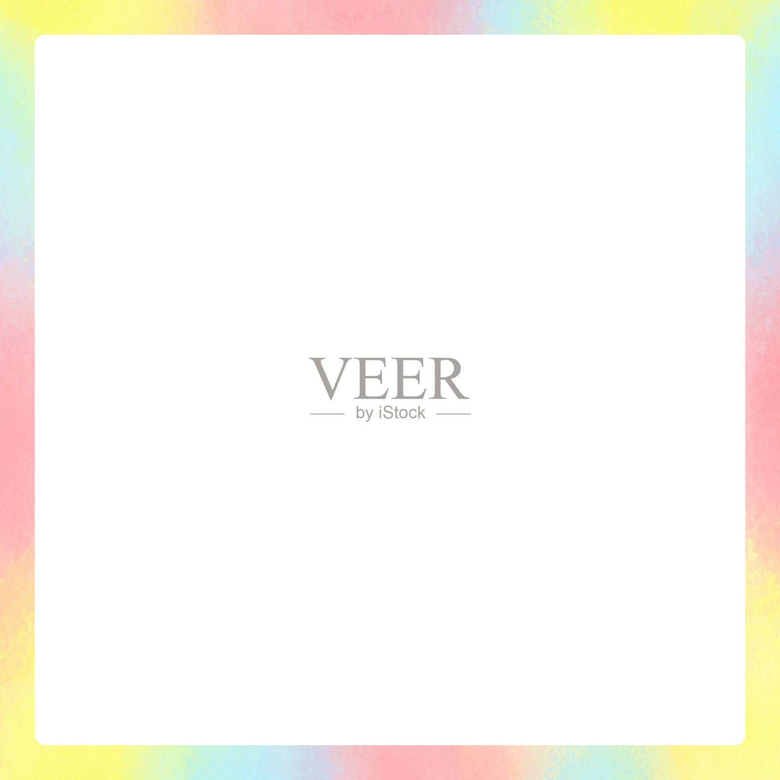 毛茸茸的彩虹彩色框架材料插画图片素材