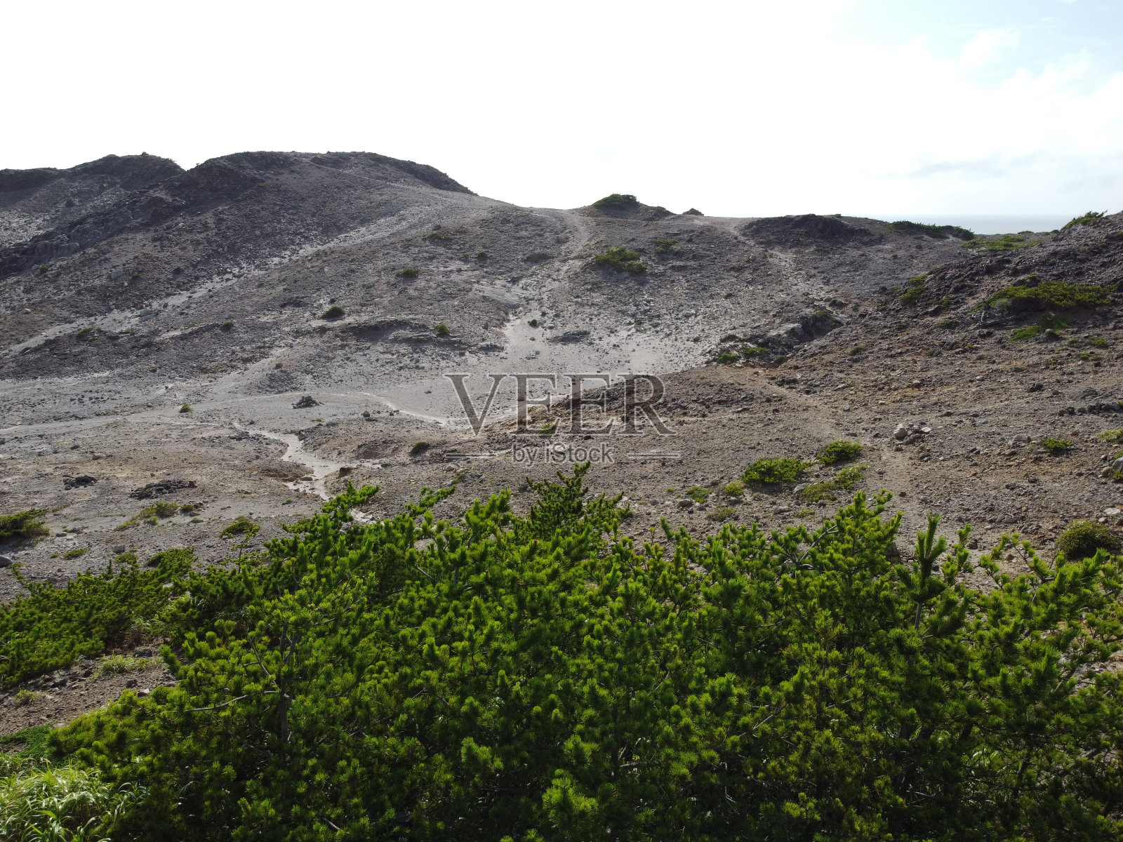 在日本东京，志岛只是一个很小的岛屿，周围是崎岖的海湾和沙滩照片摄影图片