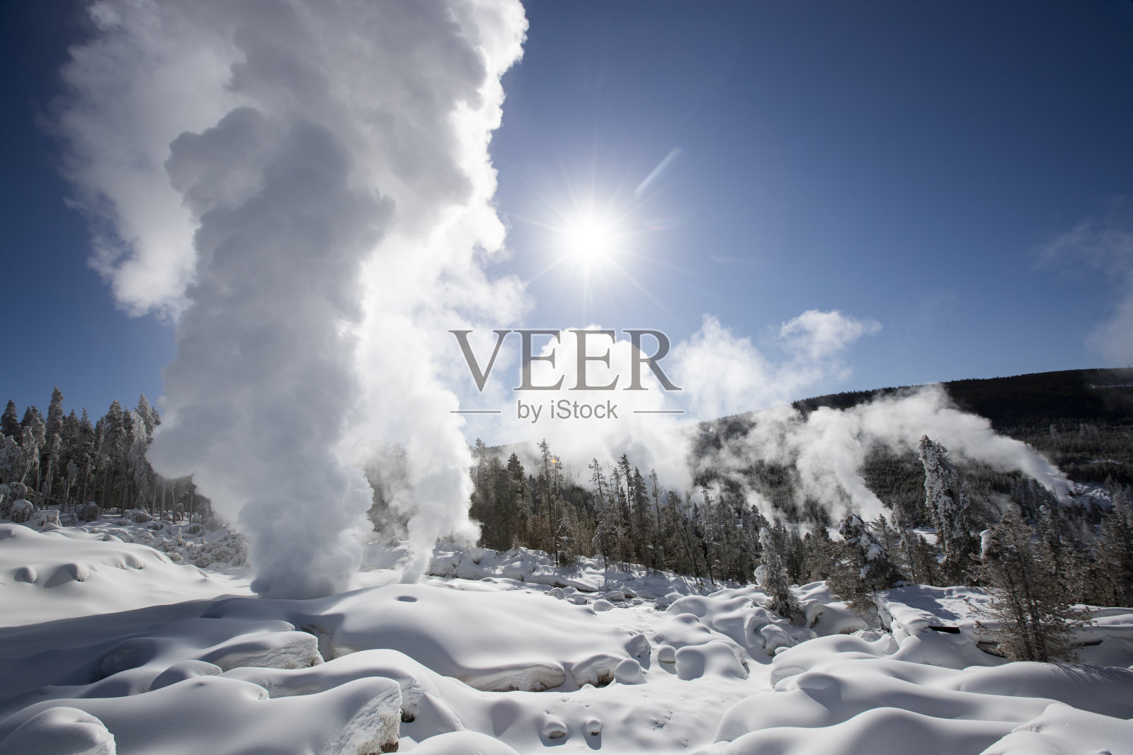 诺里斯间歇泉盆地照片摄影图片