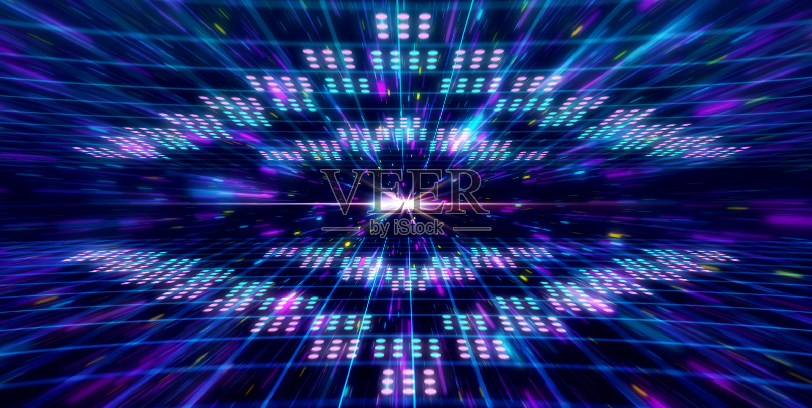 抽象复古风格的80 -90年代未来的网格线框背景。数字景观霓虹复古派对激光图案背景。照片摄影图片