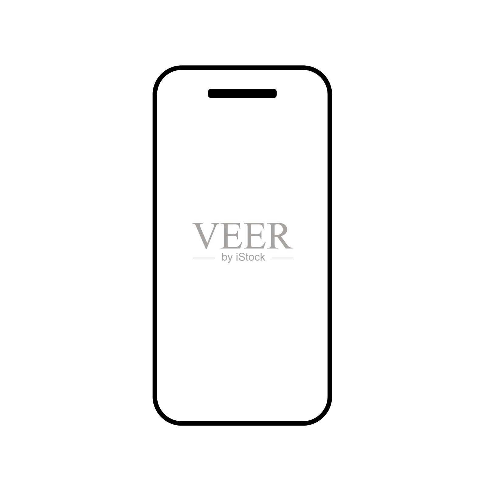 智能手机的简单线条绘制。矢量插图。插画图片素材