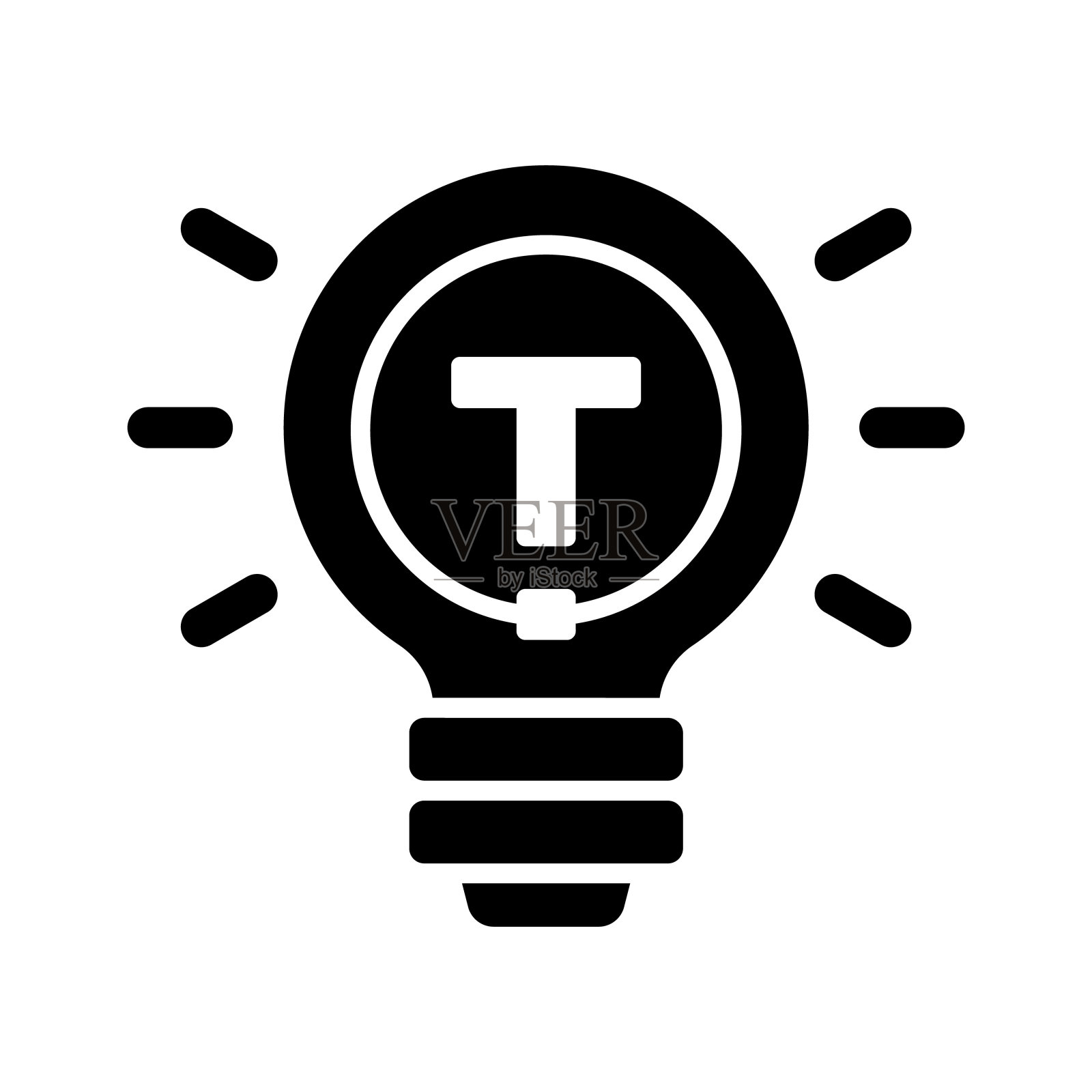 灯泡矢量设计，快速提示图标设计。插画图片素材