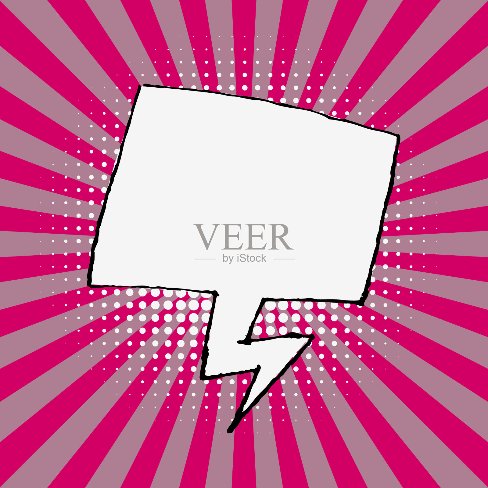 在太阳爆发的背景下，空洞的言语泡泡。海报，传单的设计元素。矢量插图。插画图片素材