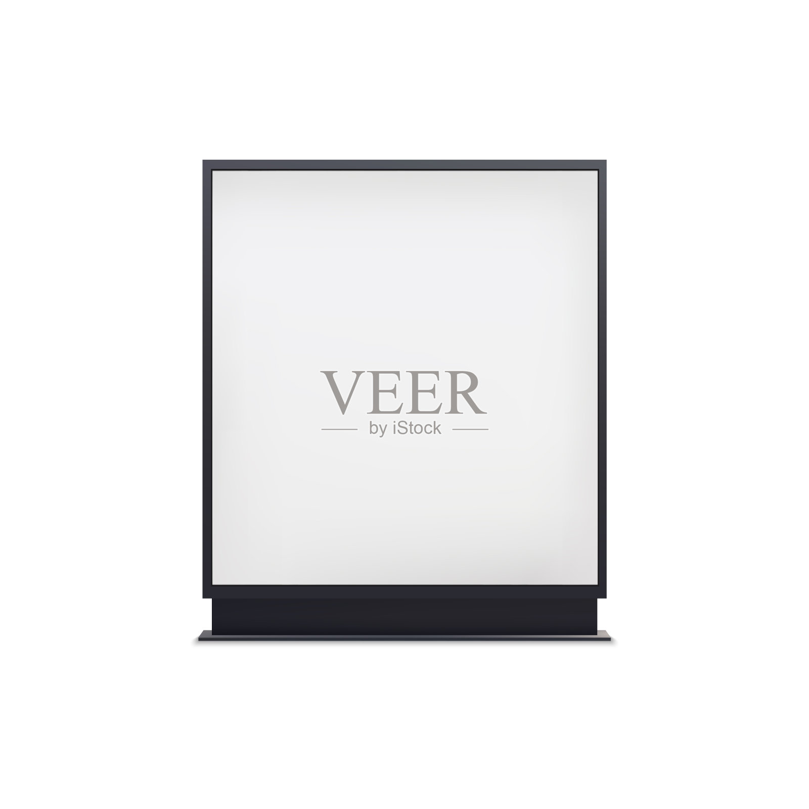 矢量空白广告牌与黑色框架，孤立在白色背景。插画图片素材