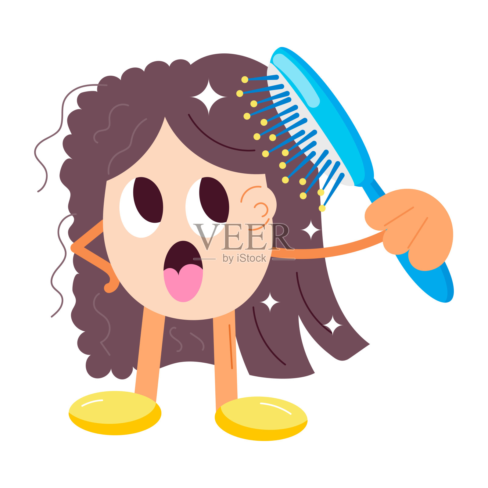 漫画风格的涂刷贴纸插画图片素材