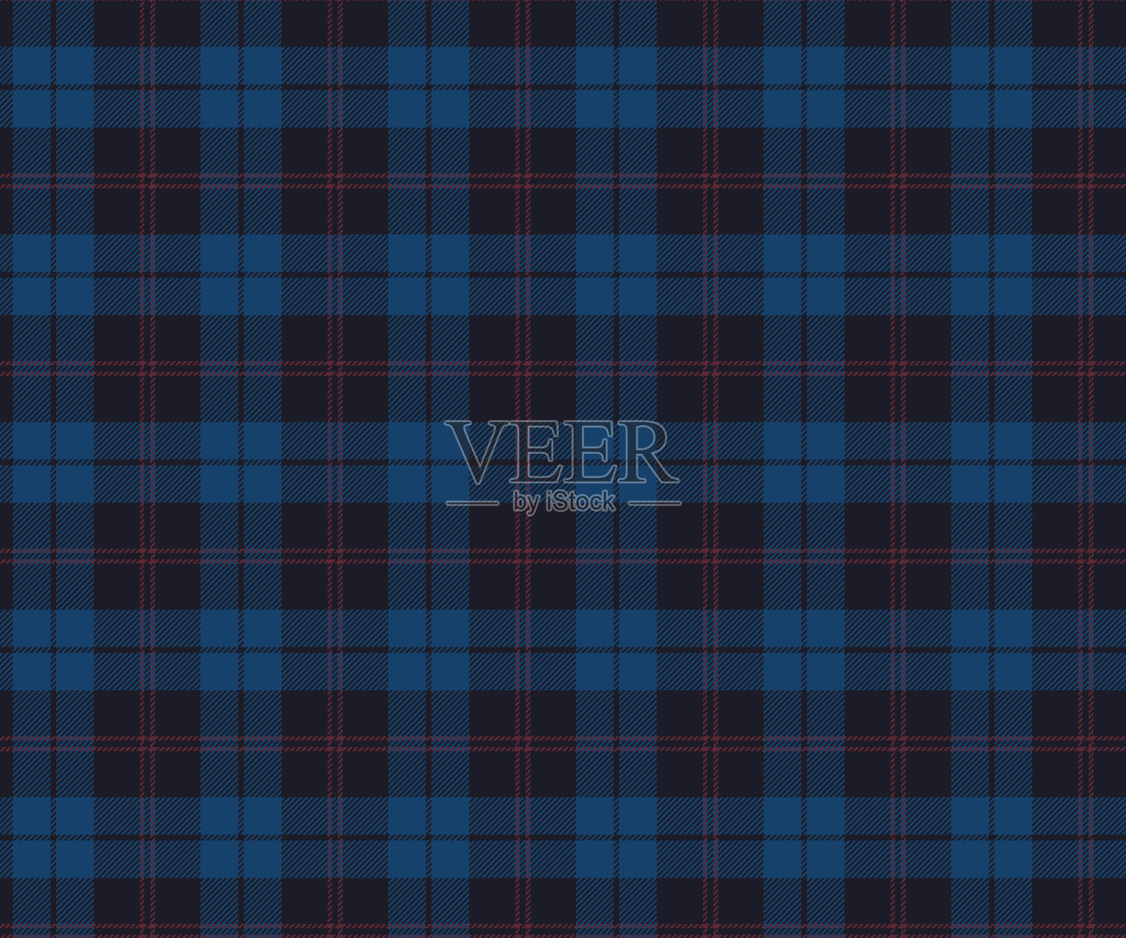 格子图案，黑色，蓝色，棕色，无缝用于纺织品，以及设计服装，裙子，裤子或装饰织物。矢量插图。插画图片素材