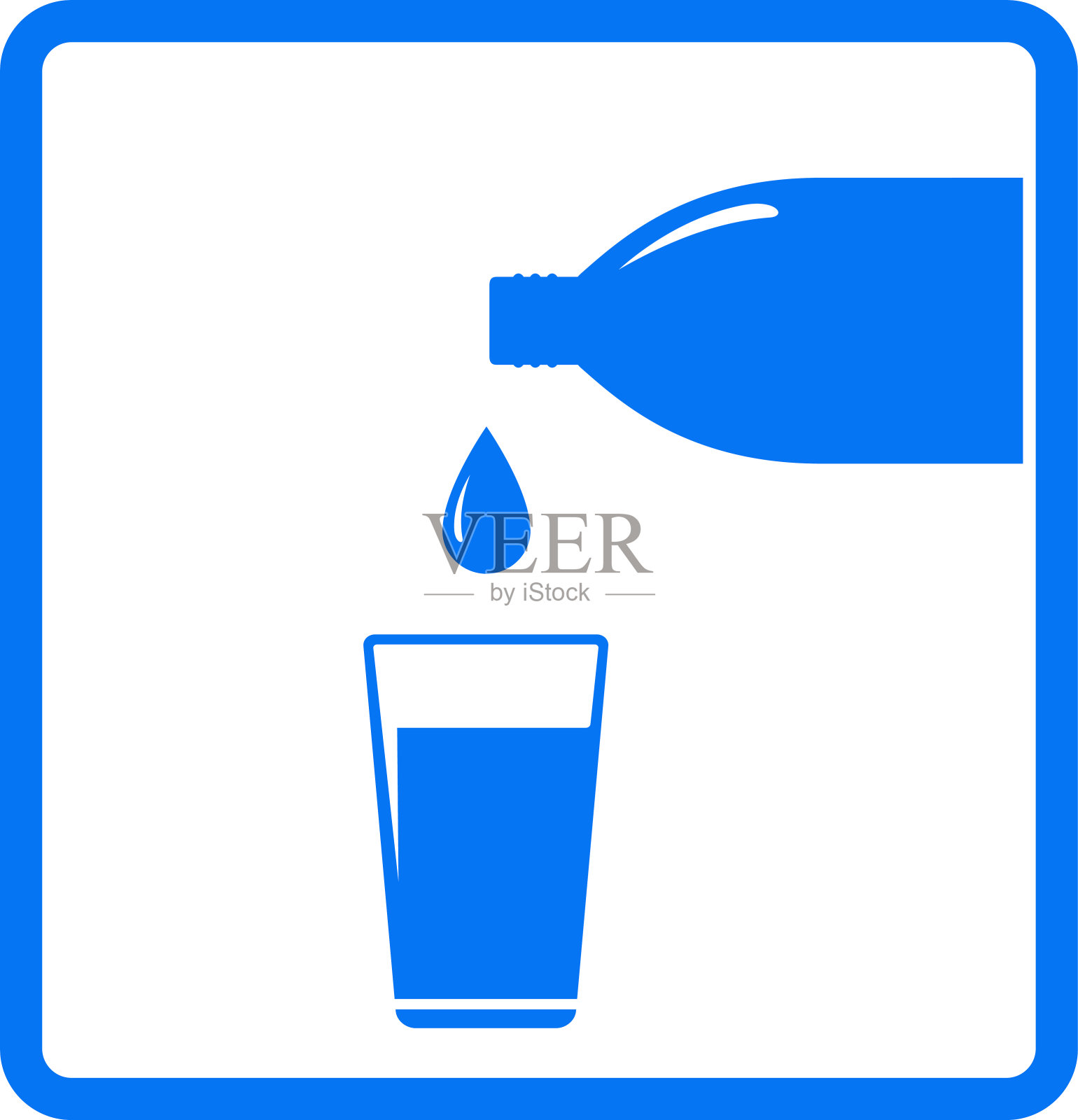 掉落的水滴瓶子和玻璃插画图片素材