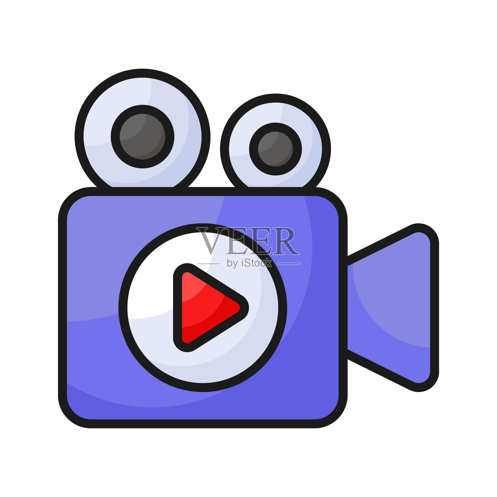 看看这个神奇的电影应用图标。插画图片素材