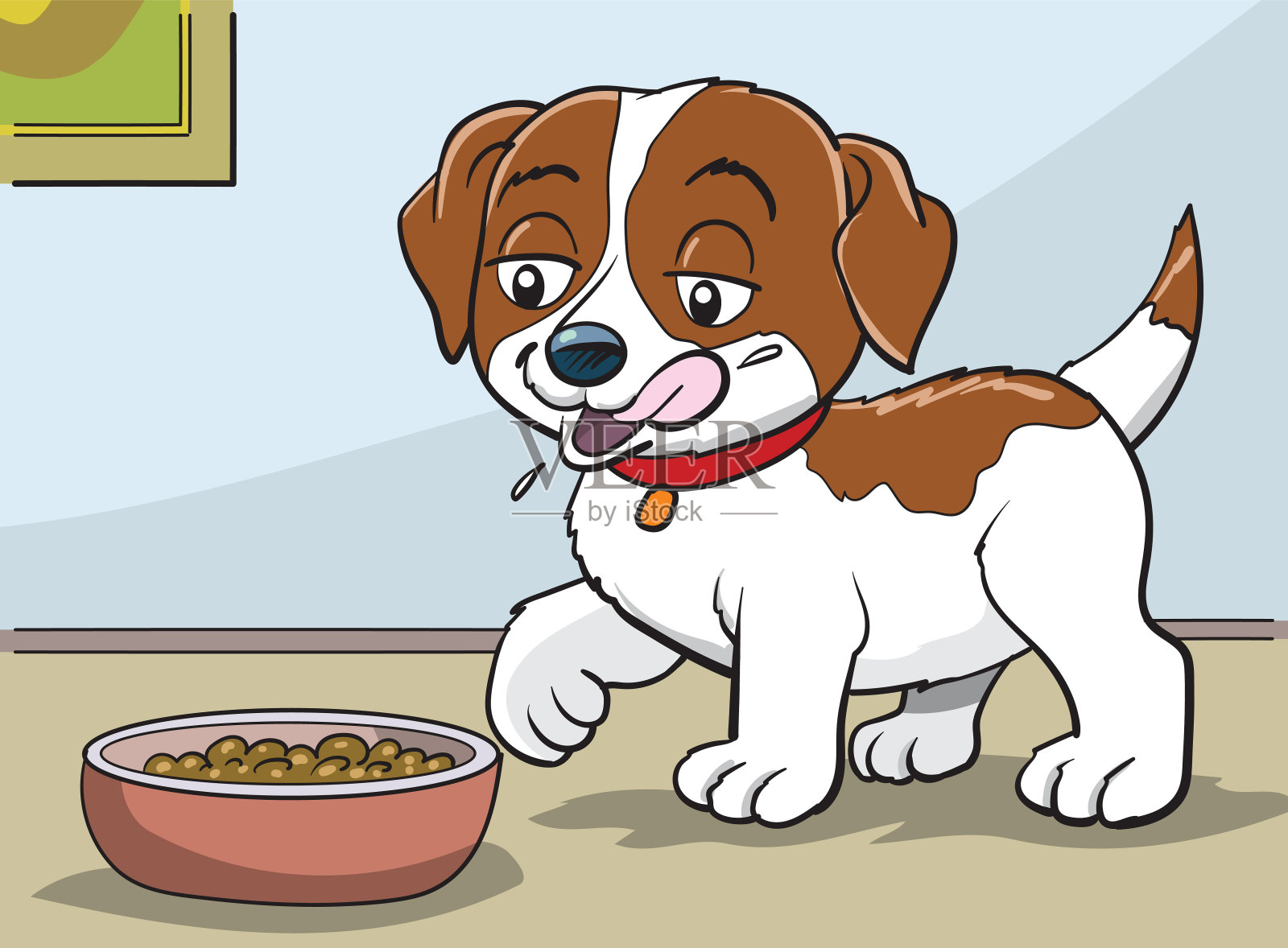小狗的食物。小的狗插画图片素材