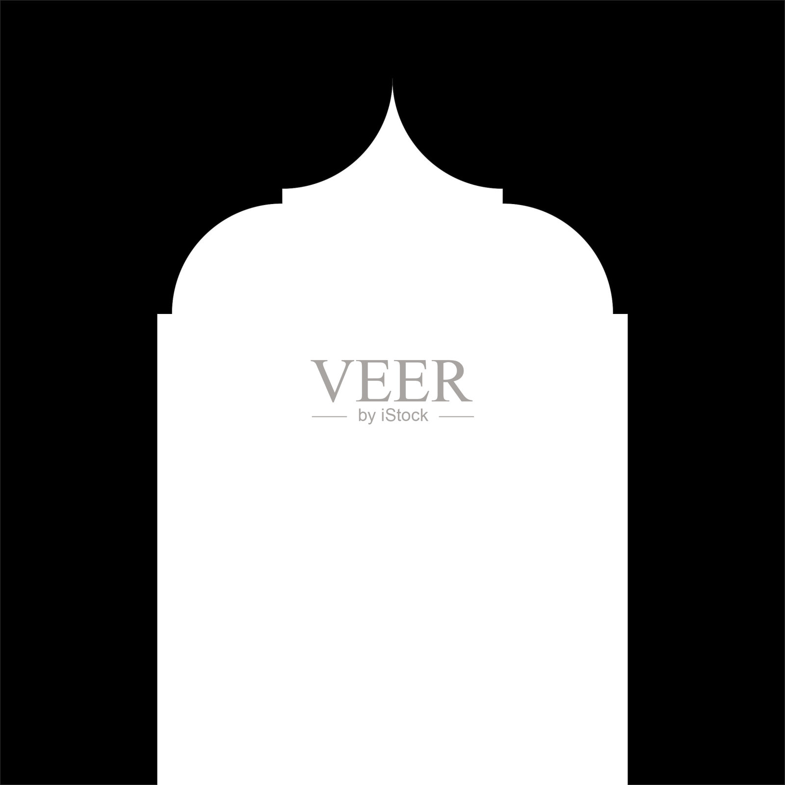 伊斯兰拱门设计符号倒置黑色填充轮廓设计象形符号视觉说明插画图片素材