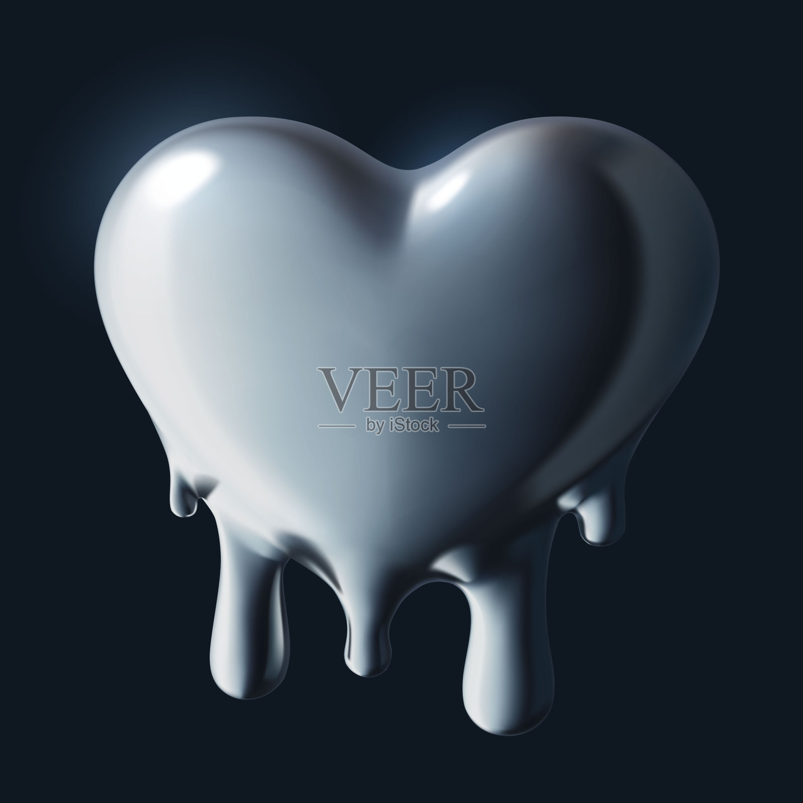 金属熔心插画图片素材