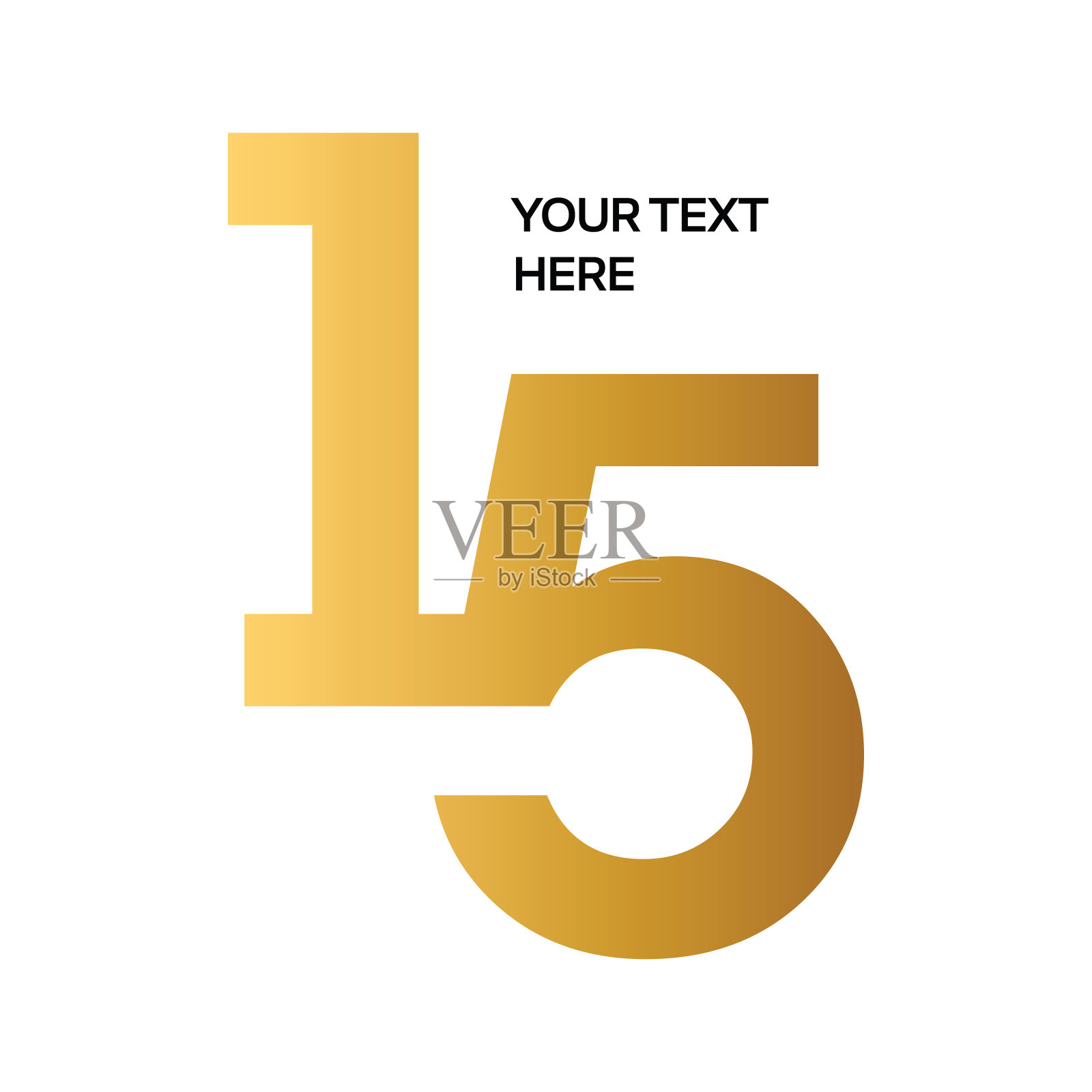 数量15。周年纪念股票插图。数字模板设计矢量插图。插画图片素材