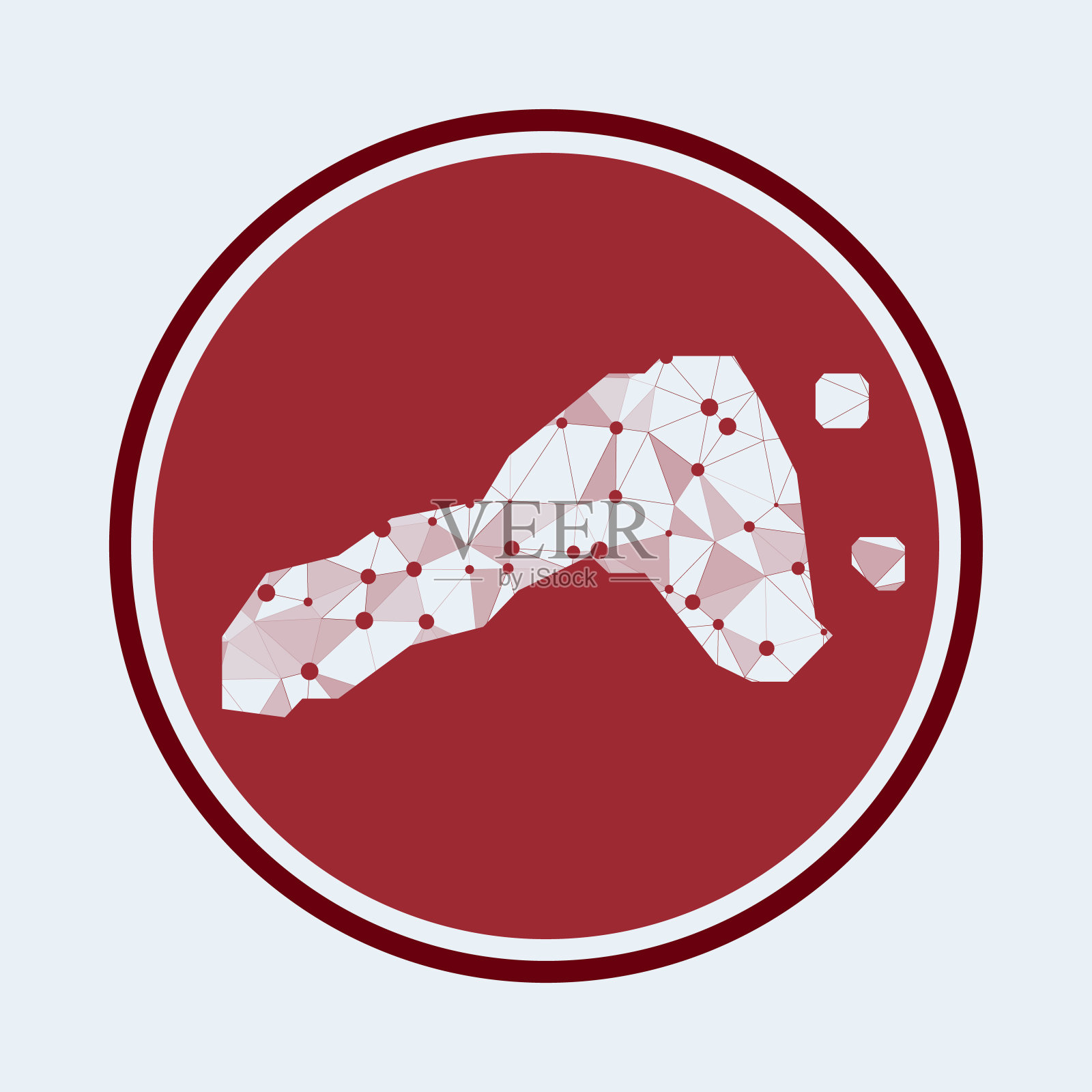 Ko Lipe图标。岛上的时尚科技标志。几何网格圆形设计。技术、互联网、网络、电信概念。矢量插图。插画图片素材