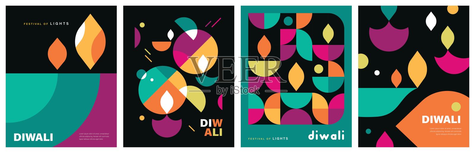 快乐的排灯节插画图片素材