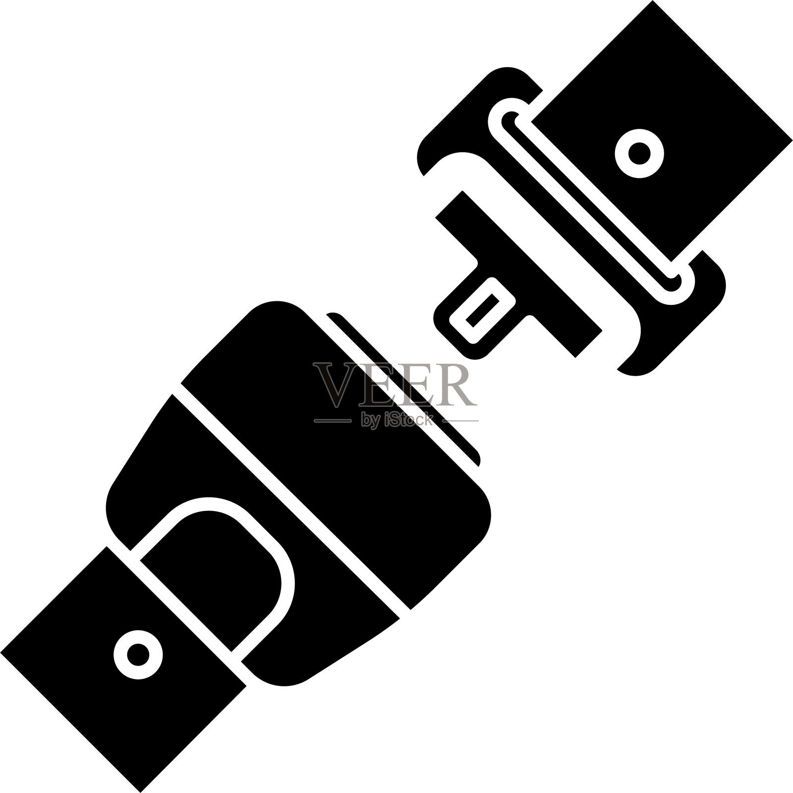 安全带固体字形矢量插图插画图片素材