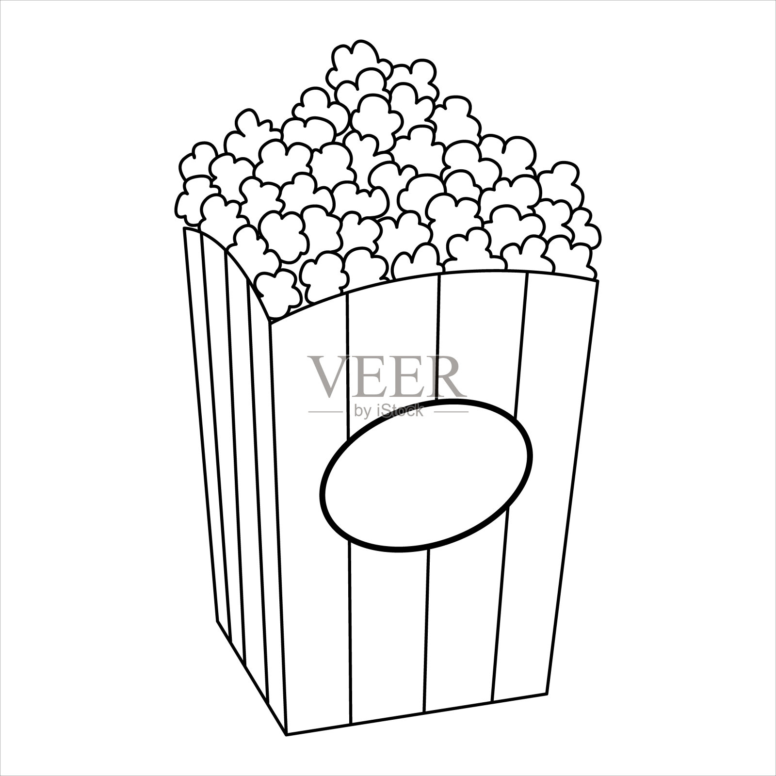 流行玉米西餐矢量卡通插图BW插画图片素材