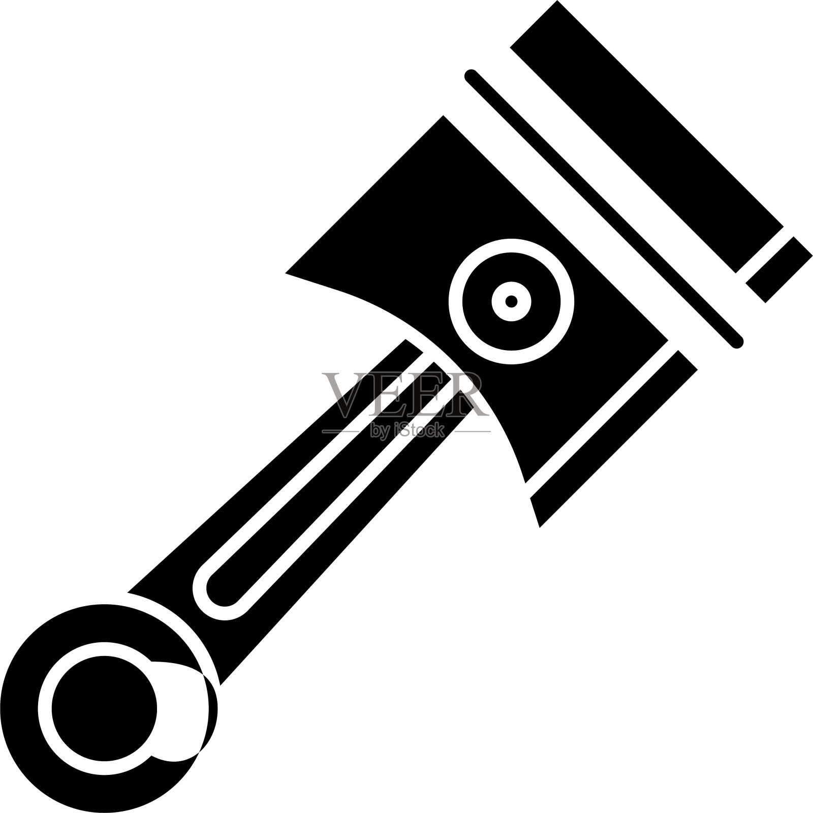 活塞固体字形矢量插图插画图片素材