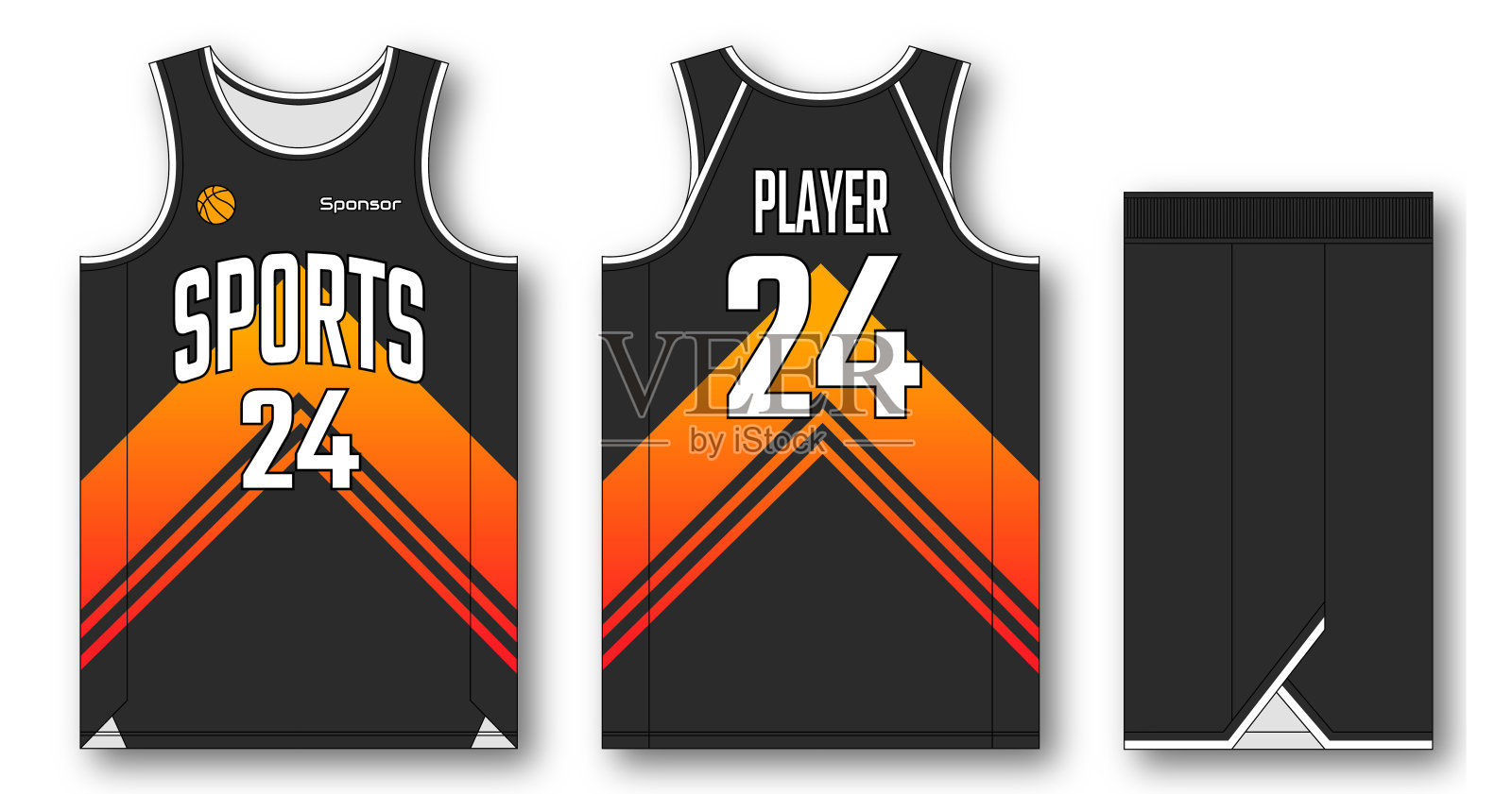篮球球衣设计模板。矢量球衣篮球设计。插画图片素材