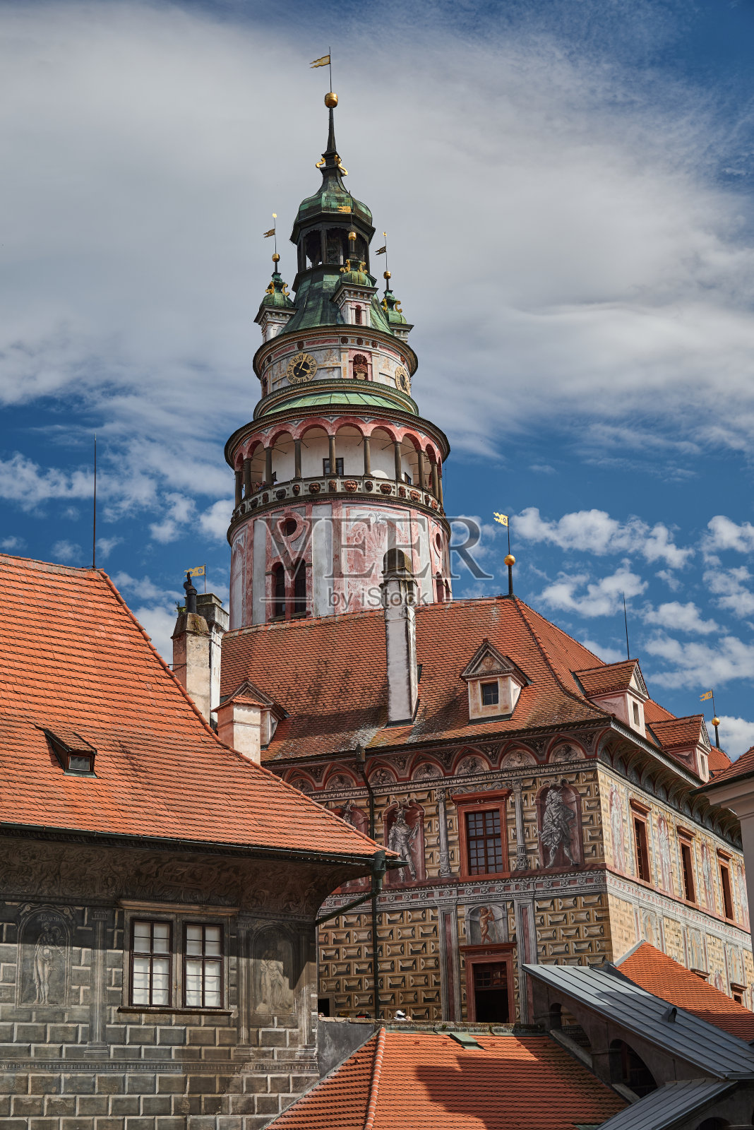 克鲁姆洛夫城堡，捷克共和国南波西米亚地区的主要旅游目的地照片摄影图片