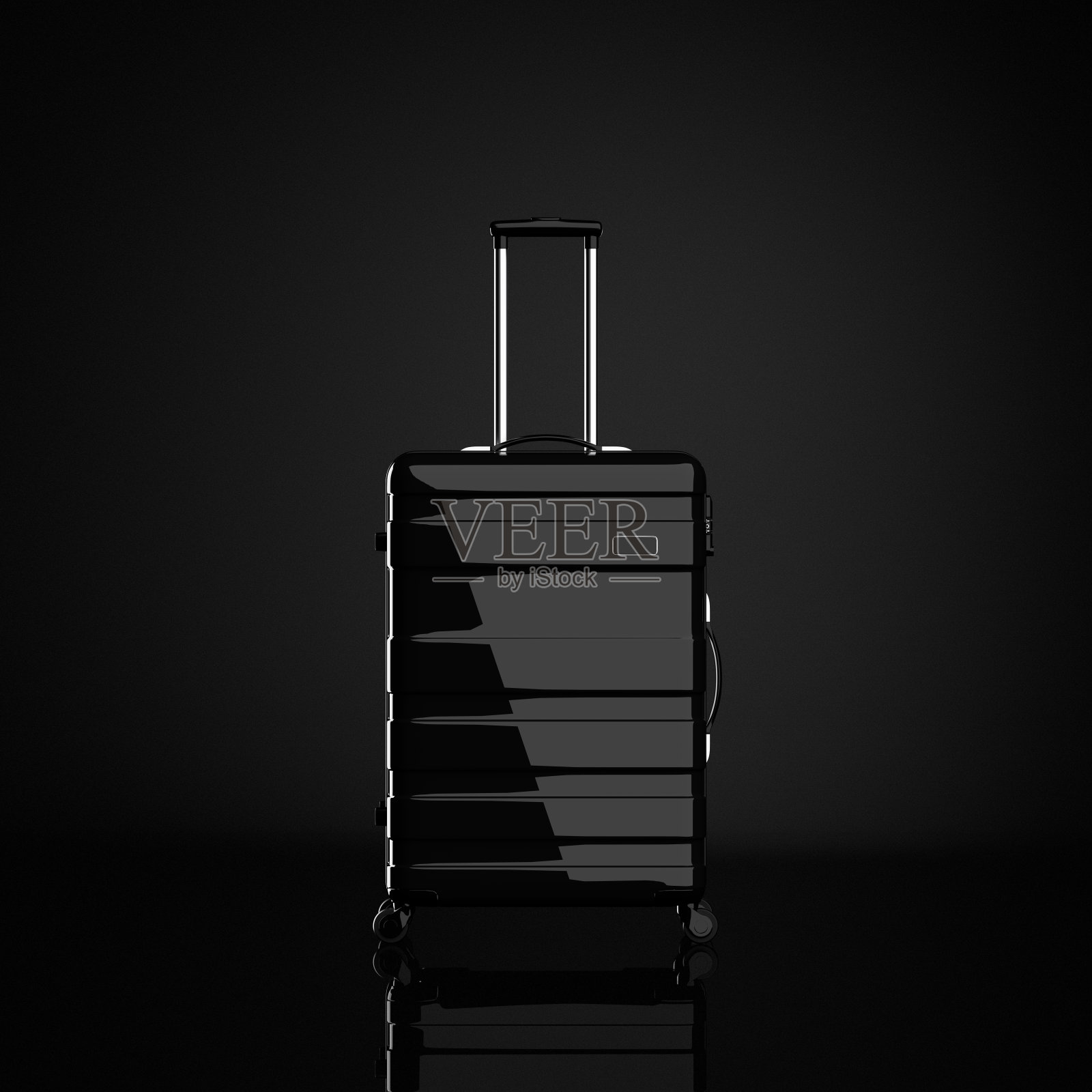 大型现代豪华塑料黑色手提箱。3d渲染照片摄影图片