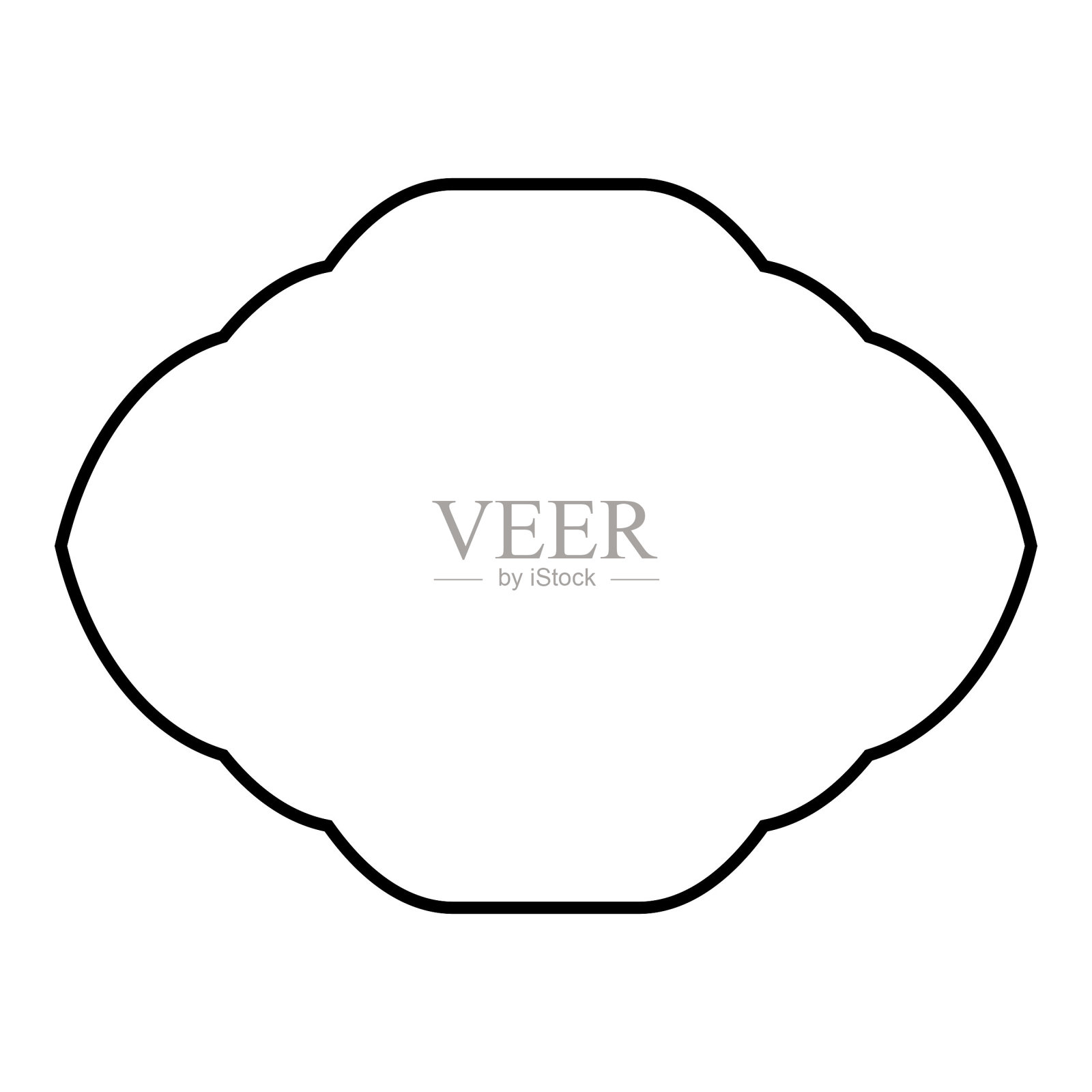 伊斯兰框架设计细线黑色笔画轮廓设计象形符号视觉说明插画图片素材