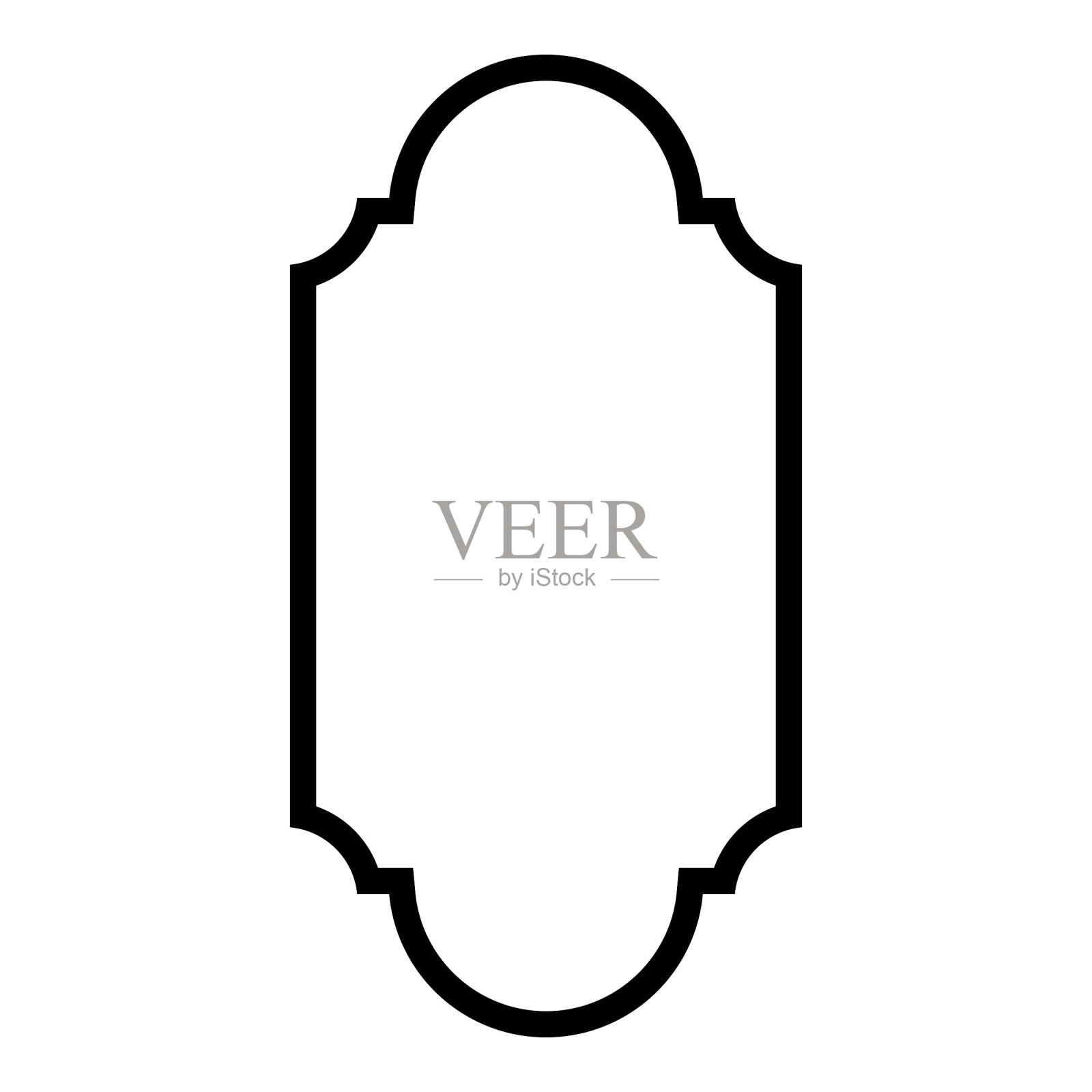 伊斯兰垂直框架设计粗体线条轮廓线黑色线条轮廓设计象形符号视觉说明插画图片素材