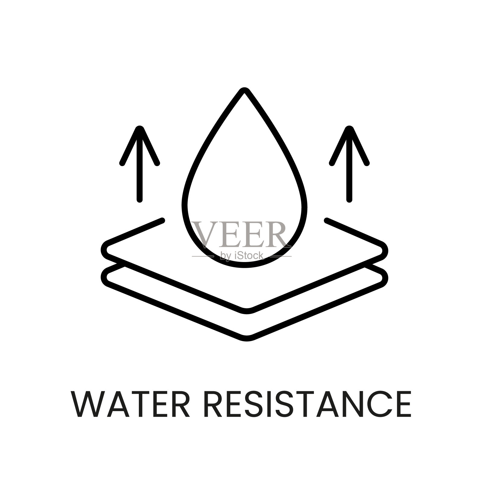 水阻力线矢量图标与可编辑的笔画插画图片素材