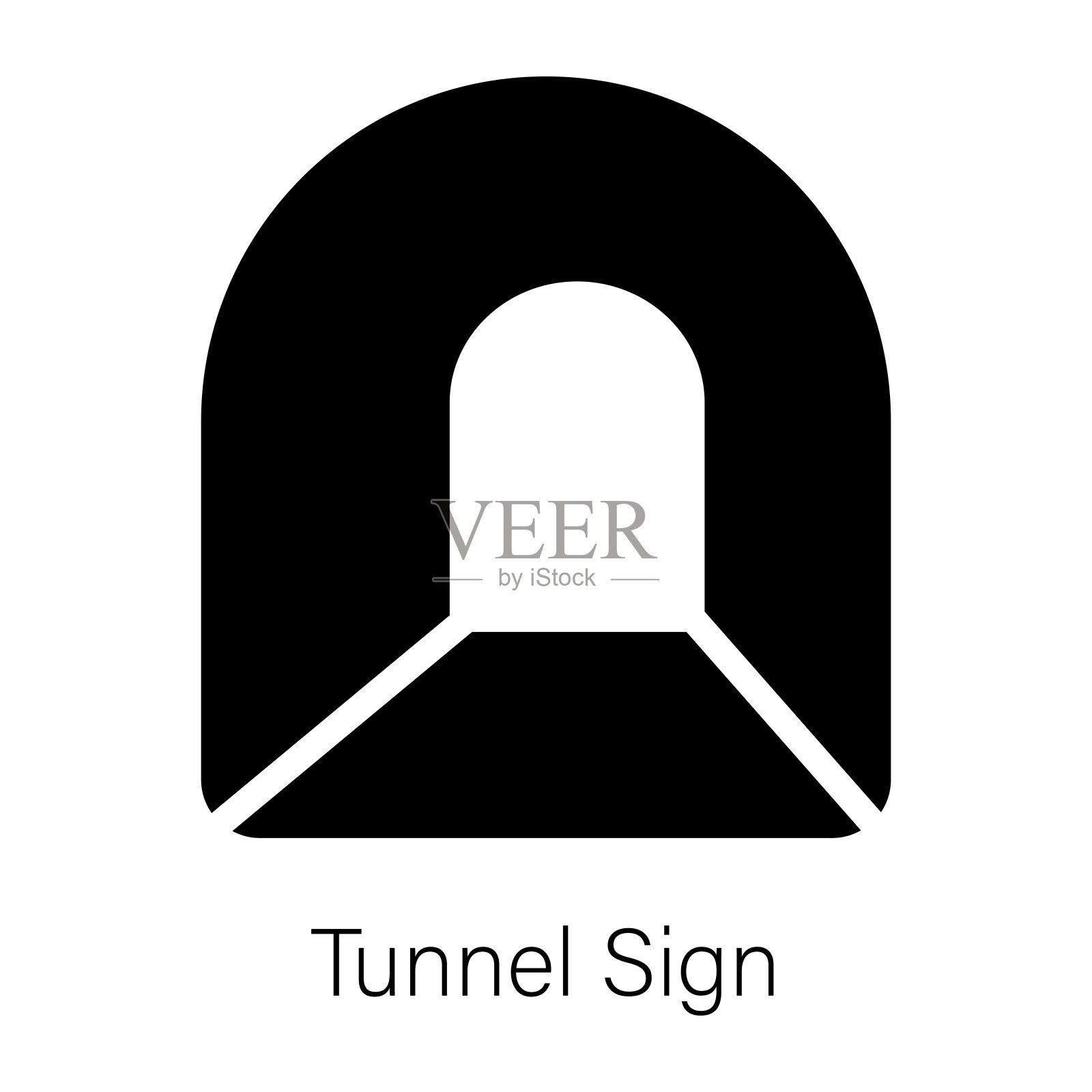 隧道标志插画图片素材