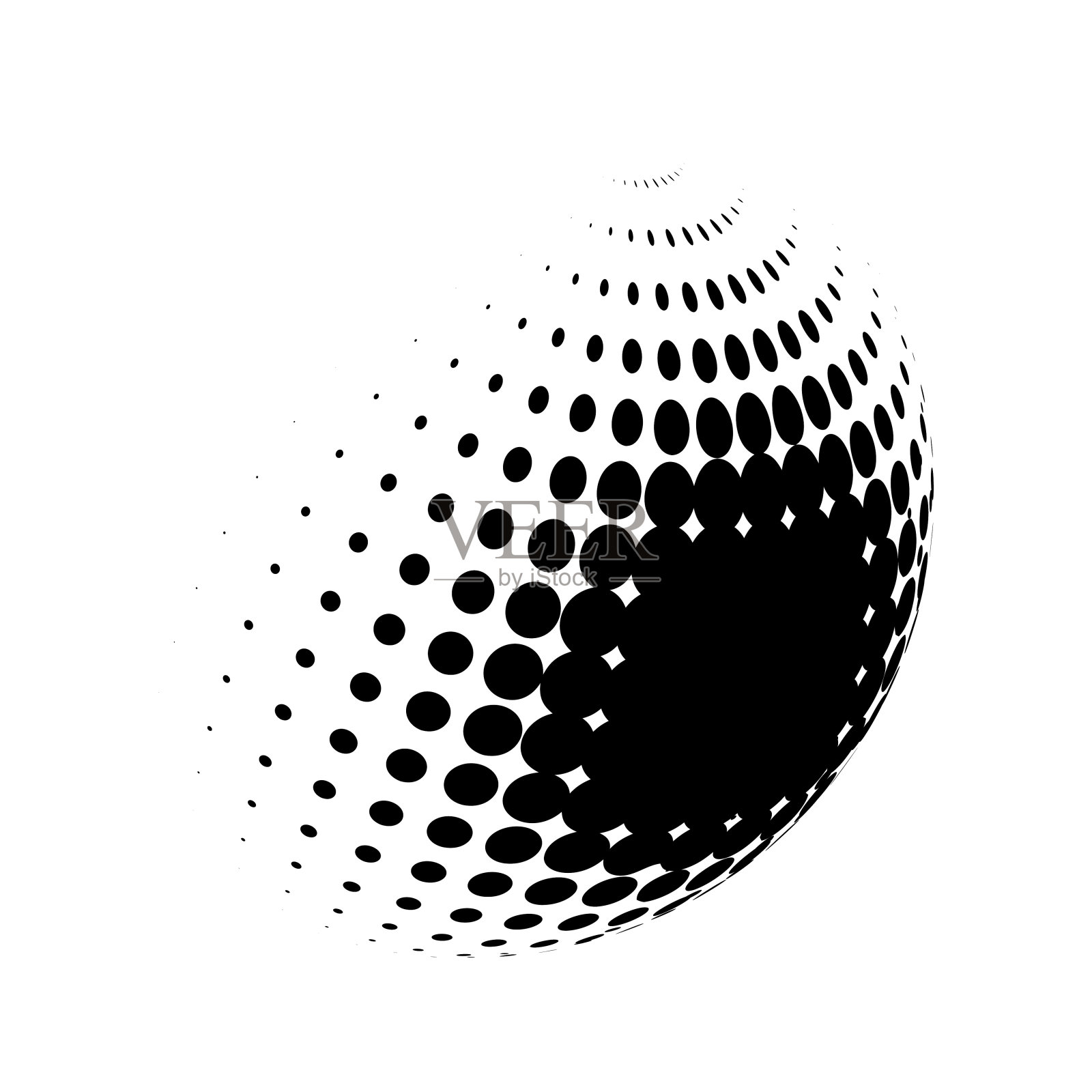 黑白半色调圆背景插画图片素材