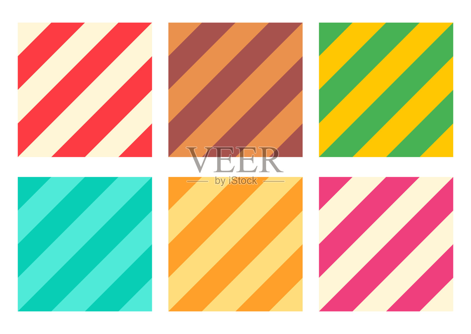 棒棒糖无缝图案集。对角线条纹无尽的背景收集。插画图片素材