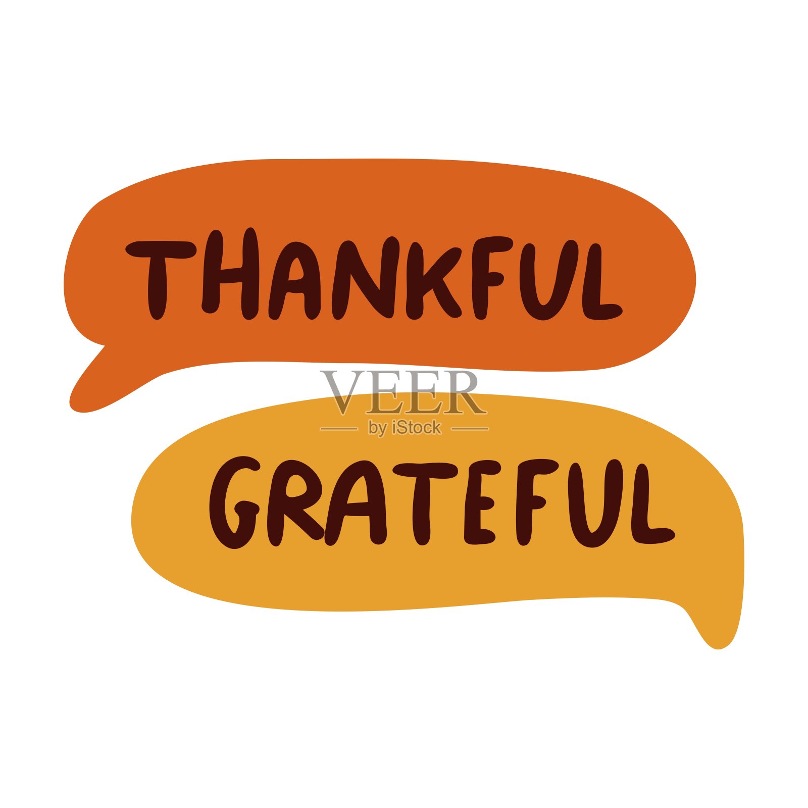 感激感激。演讲泡沫。秋天的氛围。插画图片素材