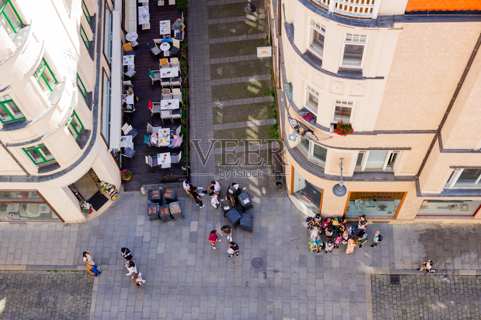 布尔诺步行街鸟瞰图照片摄影图片