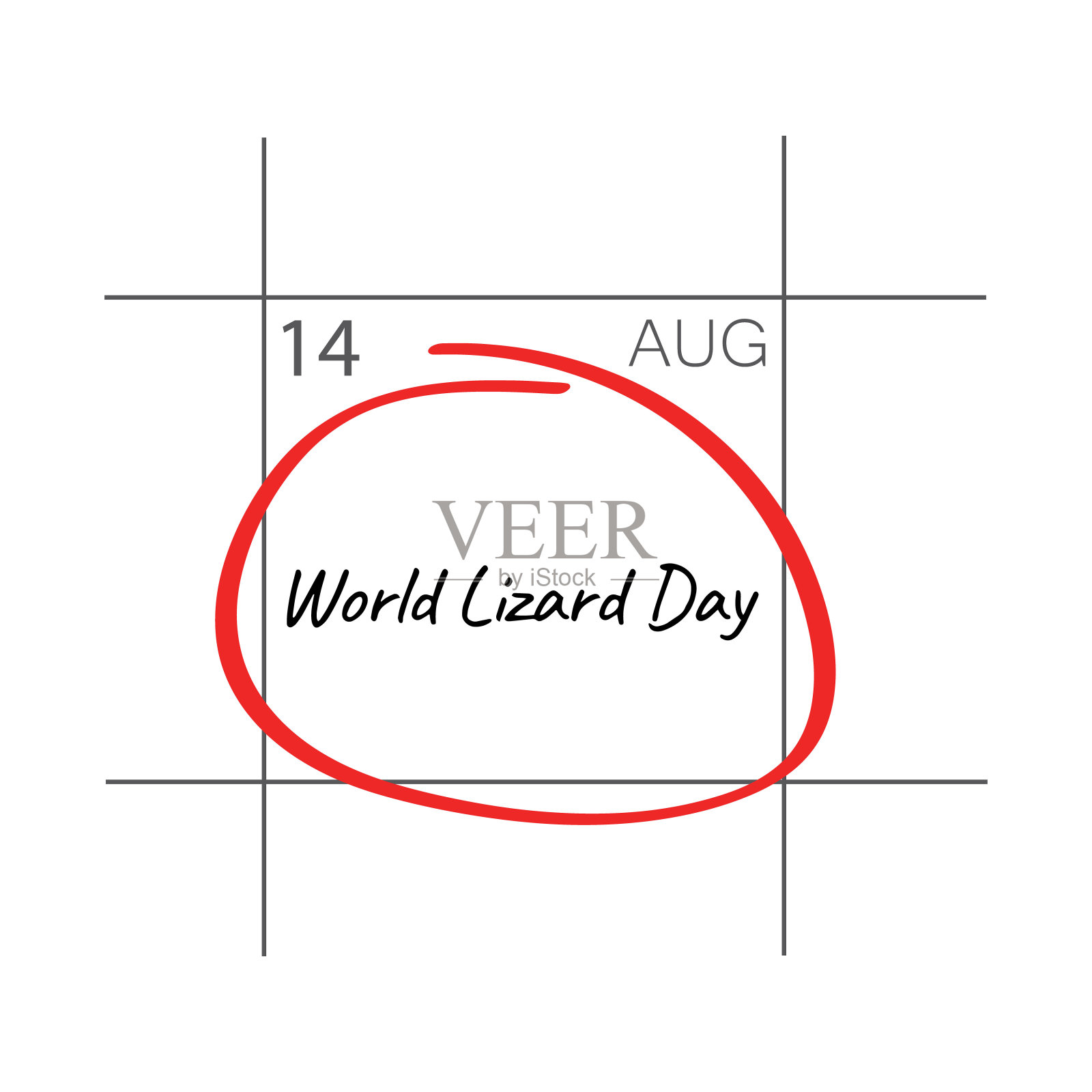 世界蜥蜴日，8月14日——日历日期。插画图片素材