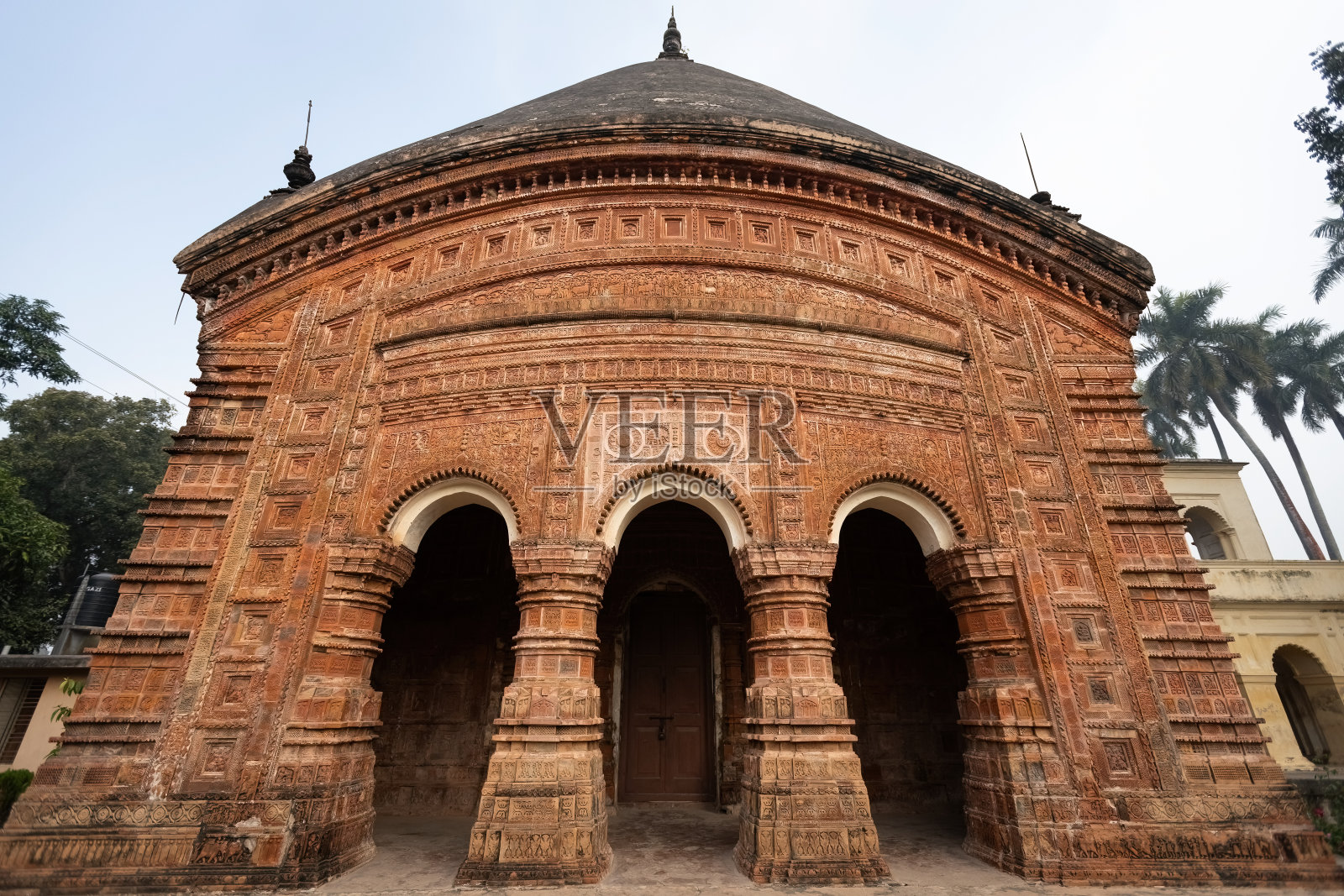 孟加拉国普西亚普西亚神庙建筑群的印度教寺庙细节照片摄影图片