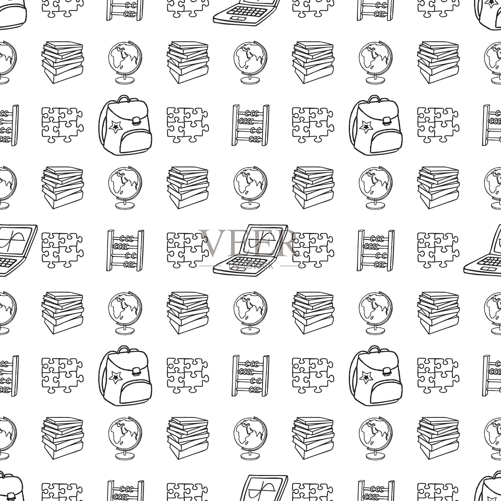 学校无缝花纹插画图片素材