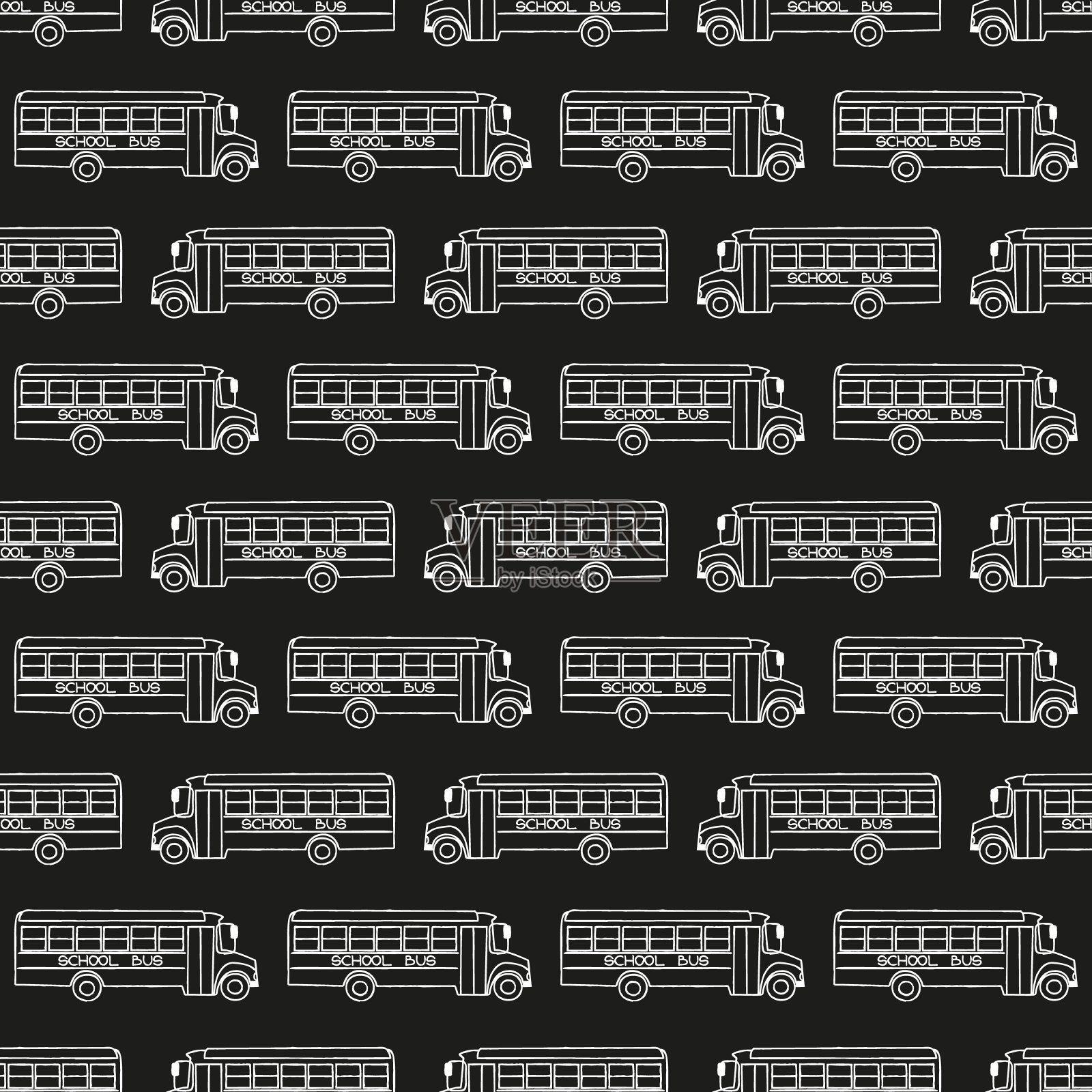 校车无缝图案，返校图案插画图片素材