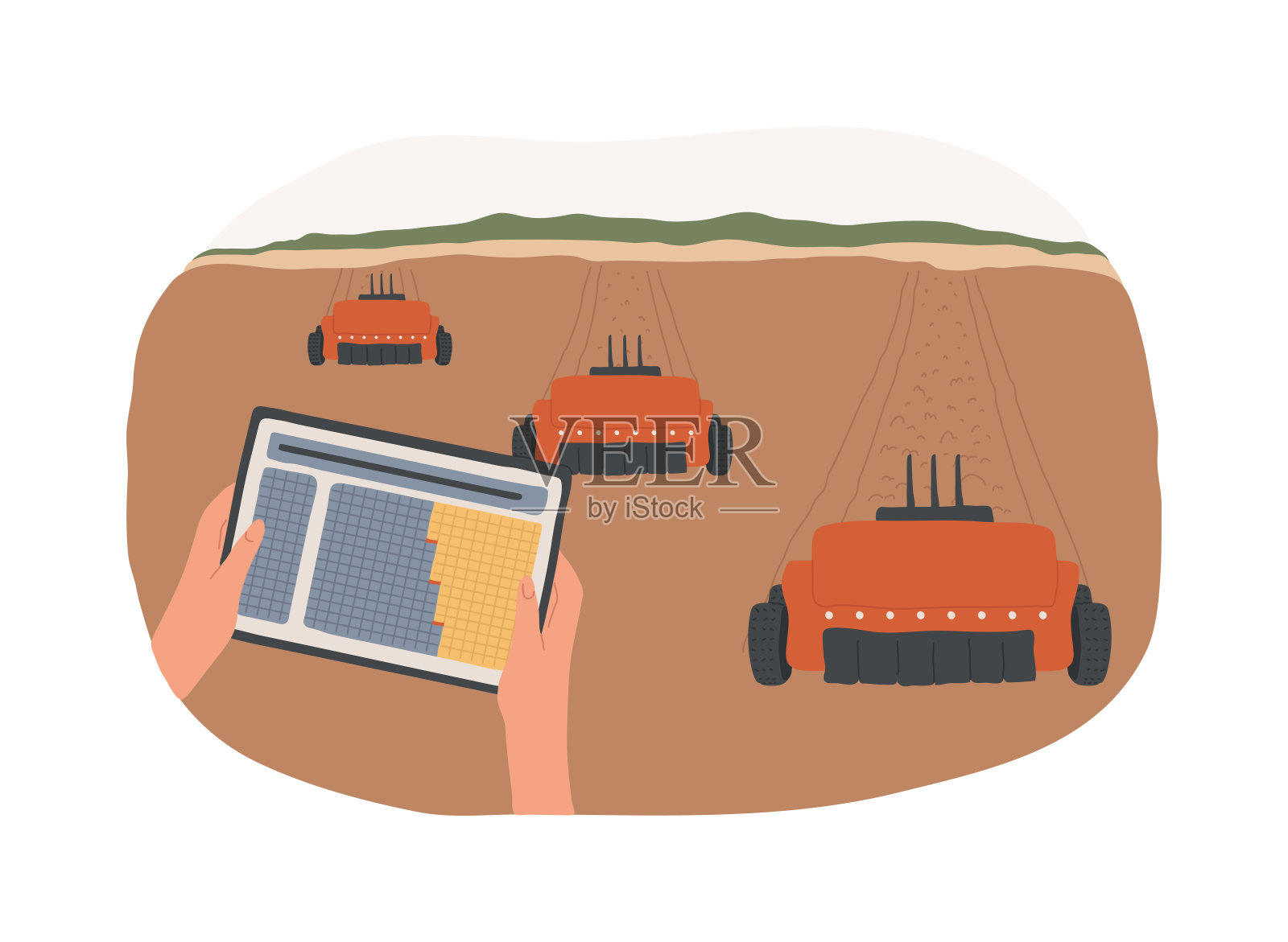 自主播种孤立的卡通矢量插图。插画图片素材