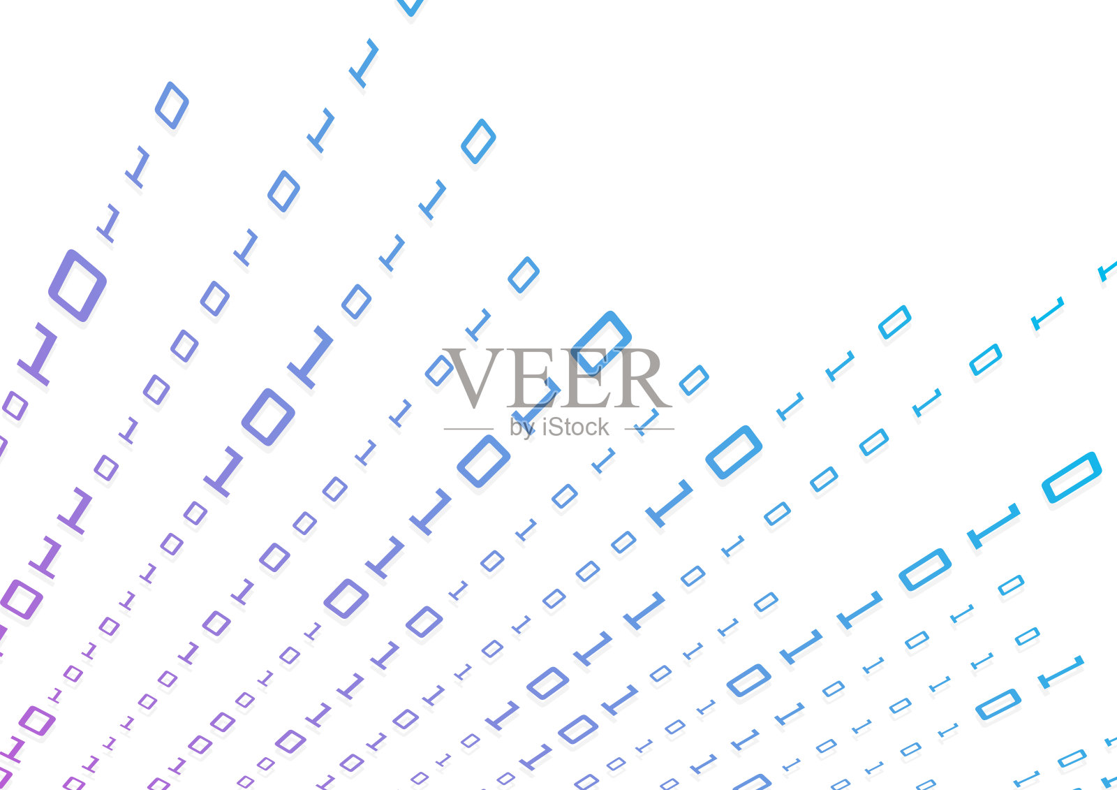 白色背景上的数字0和1。技术及数码背景插画图片素材