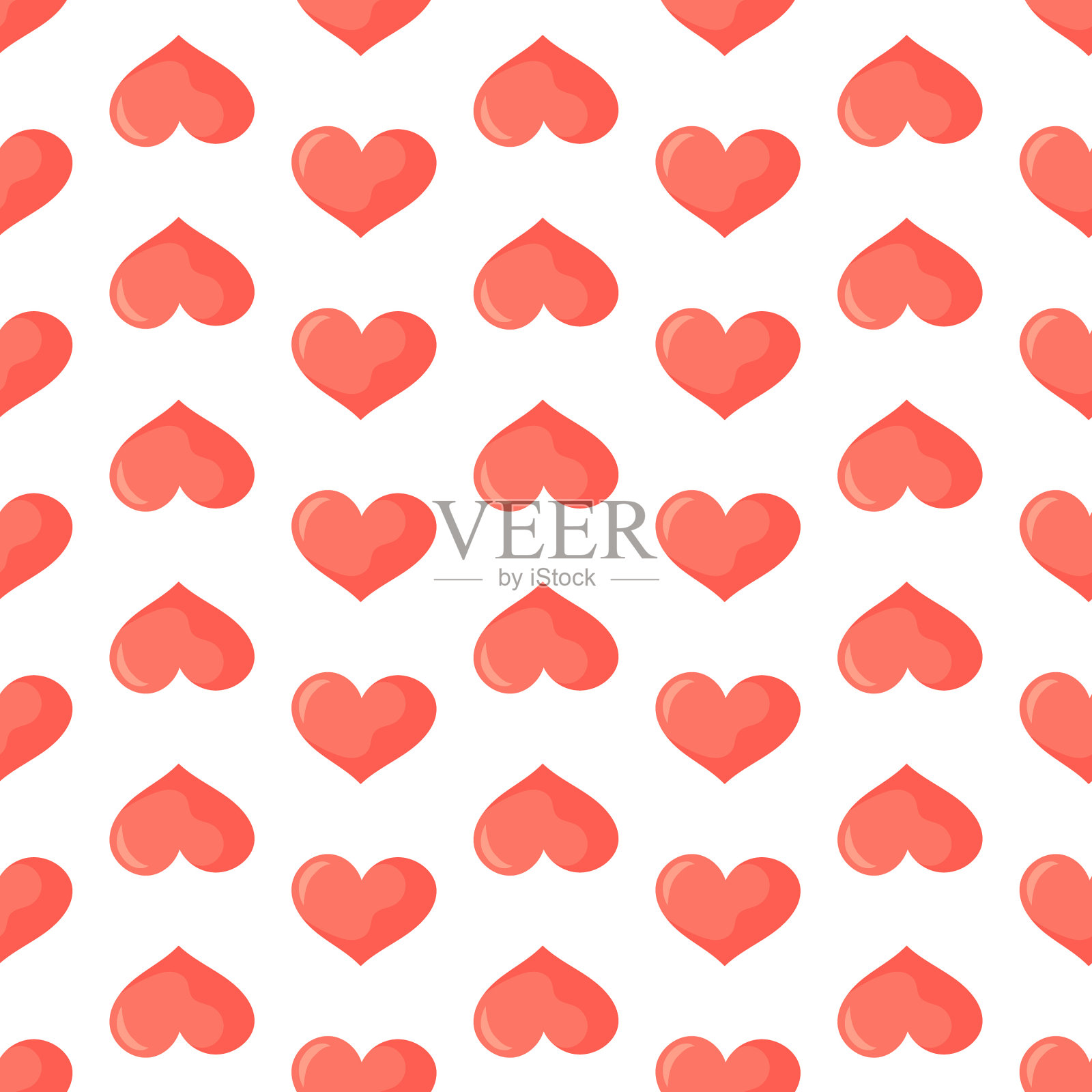 情人节爱心无缝图案，浪漫背景矢量素材插画图片素材