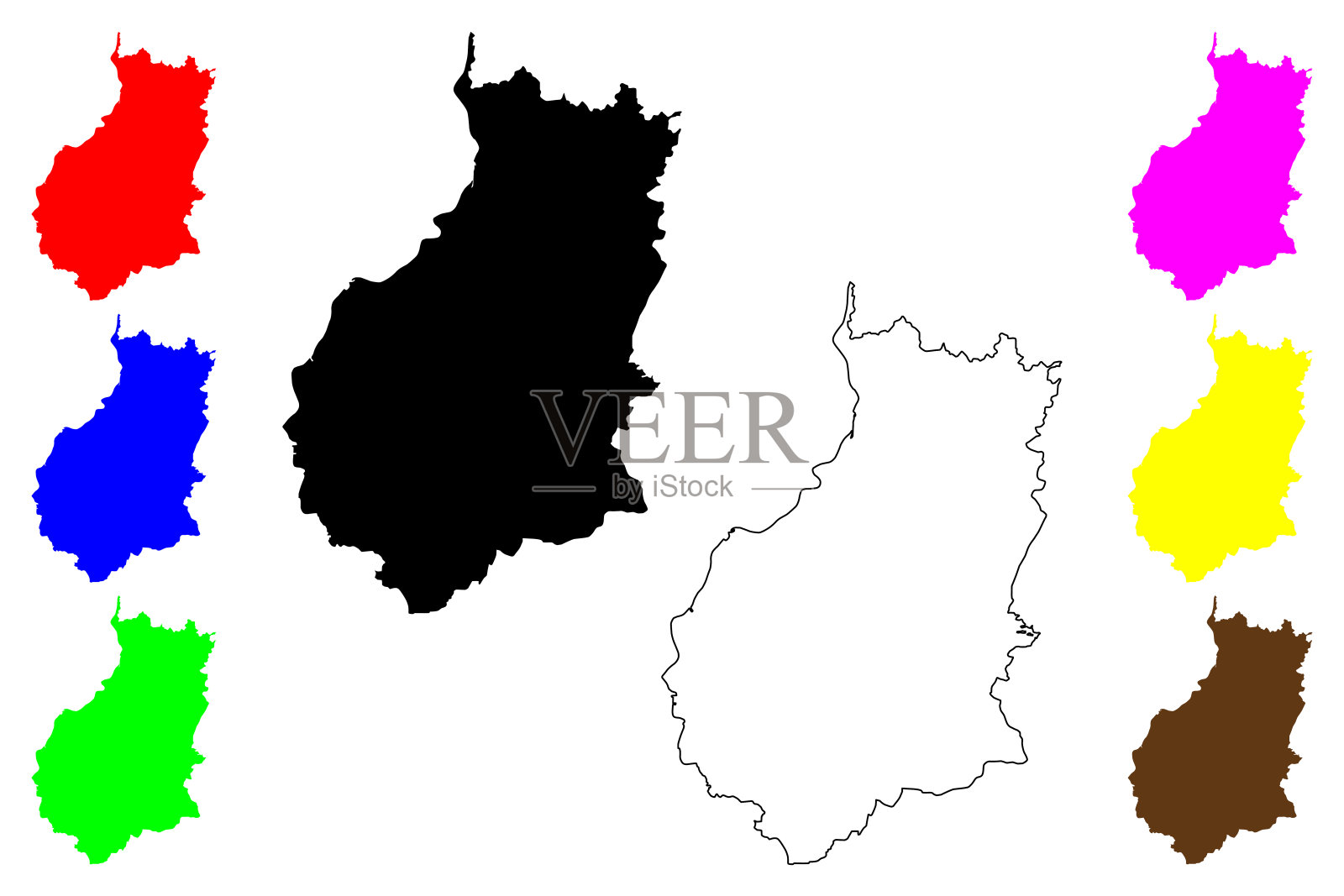 杰里维尔土地区(德意志联邦共和国，农村地区，自由萨克森-安哈尔特州)地图矢量插图，潦草素描杰里维尔土地地图插画图片素材