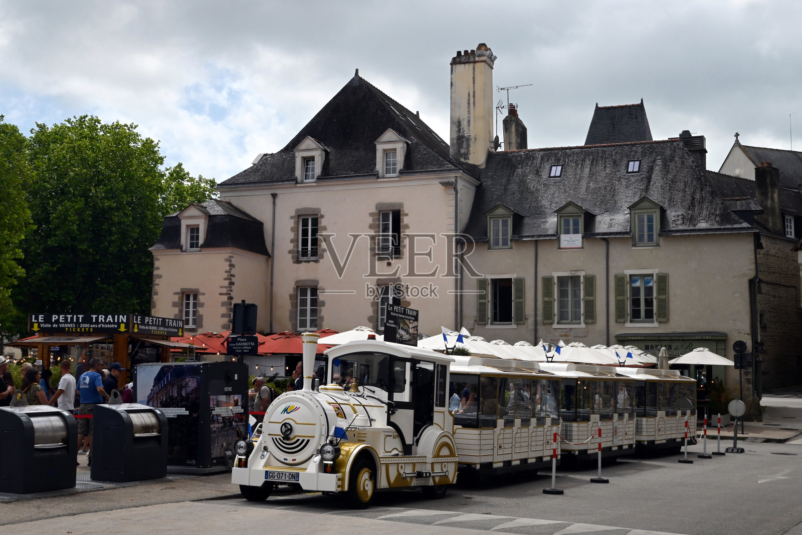 布列塔尼的小旅游火车照片摄影图片