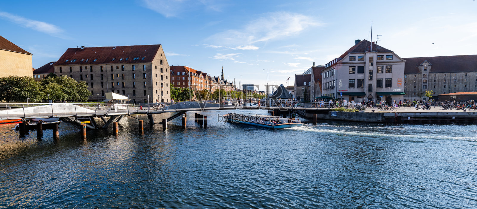 克里斯蒂安港运河，丹麦哥本哈根照片摄影图片