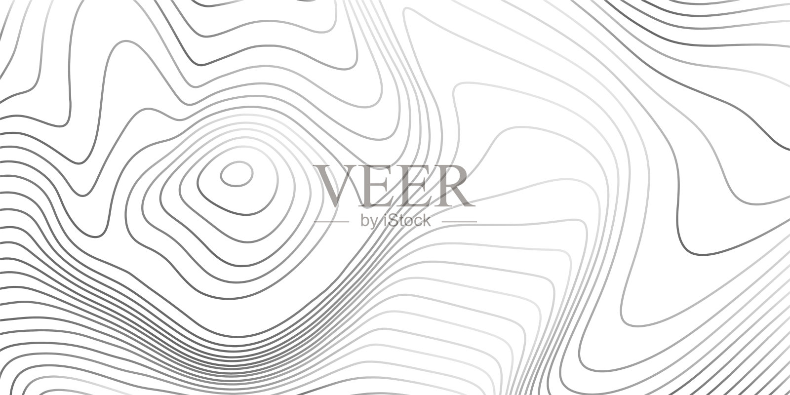 景观大地测量地形图背景。灰色地形线。线条的纹理。白色背景插画图片素材