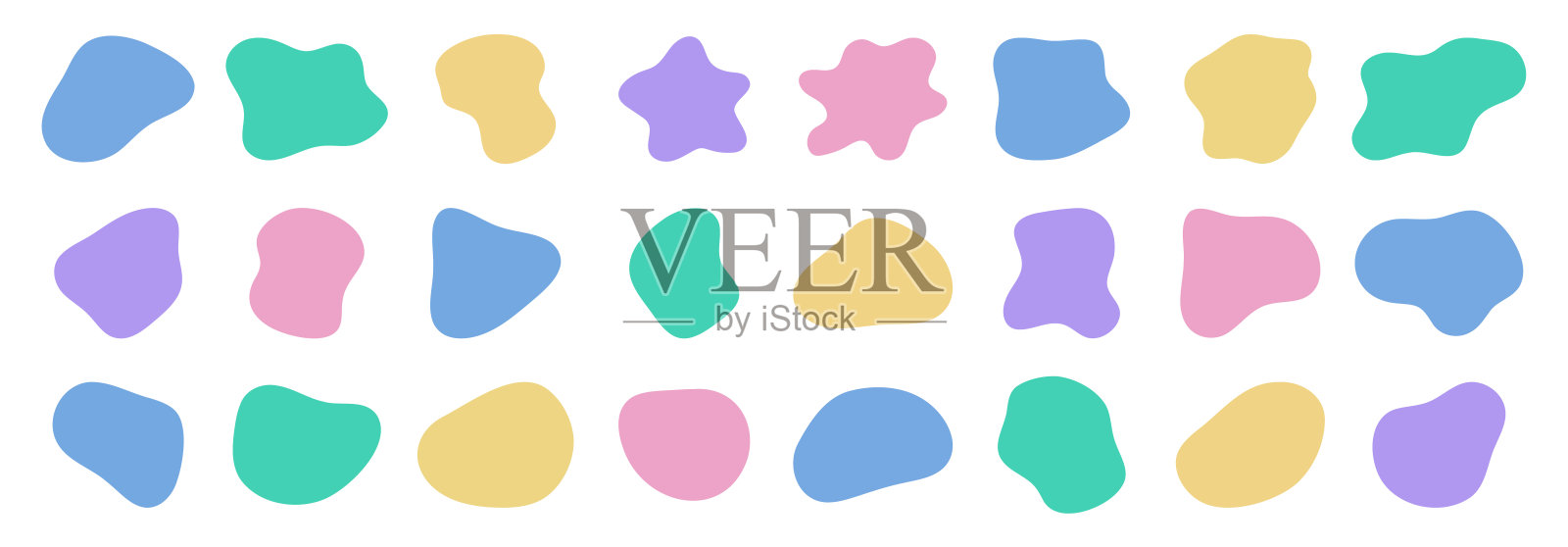 几何形状，有机斑点集。插画图片素材