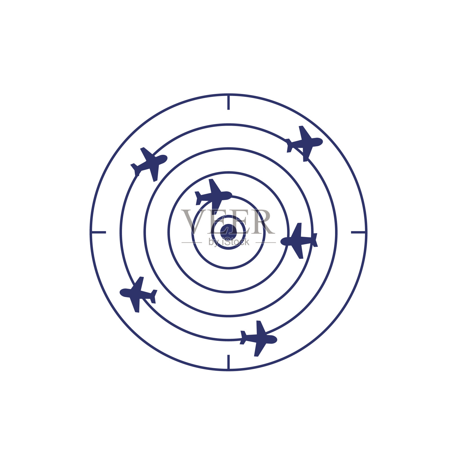 白色的飞行雷达矢量图标插画图片素材