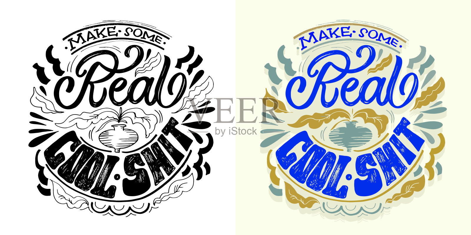 有趣的新潮手绘涂鸦字母引用。t恤图案刻字，马克杯印花，包包印花，服装时尚。100%手绘矢量图像。插画图片素材