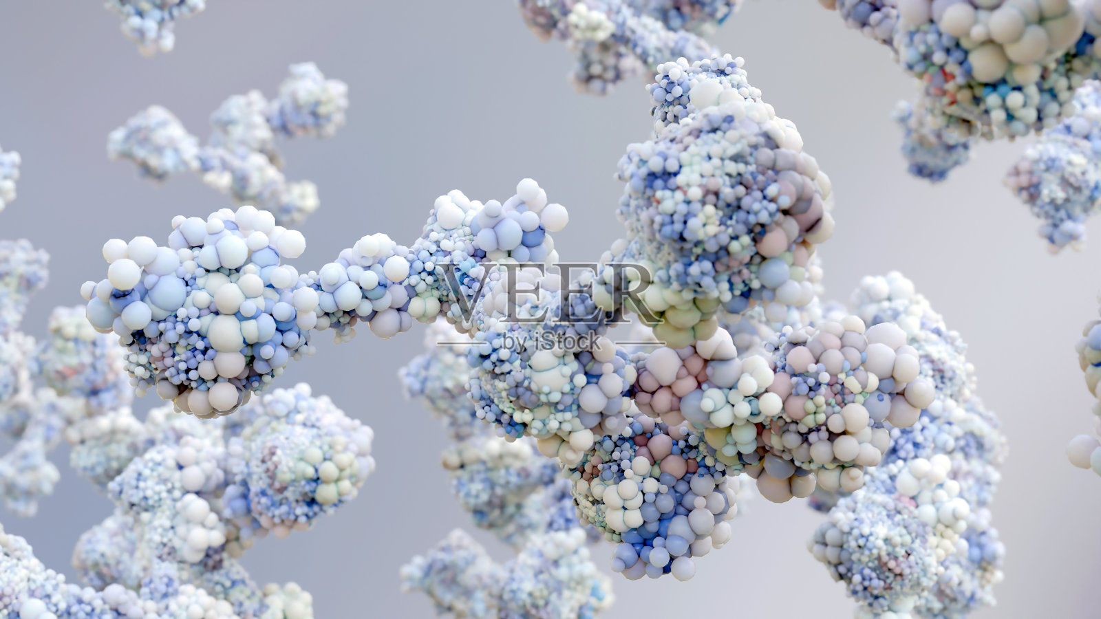 抗体或免疫球蛋白分子结构3D渲染照片摄影图片